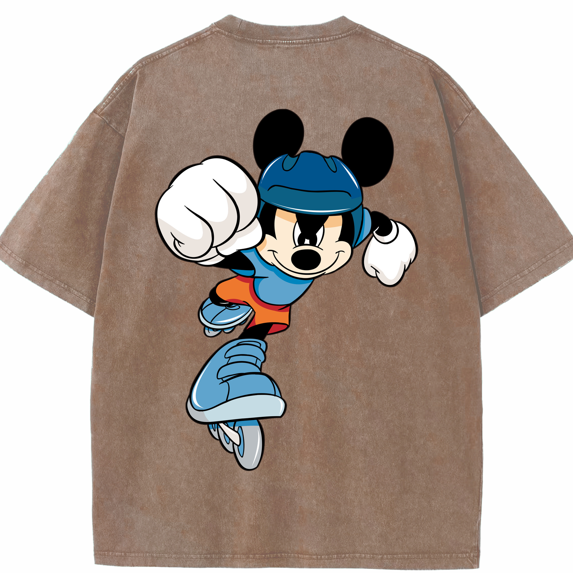 （画像用） ミッキーマウス Mickey Mouse 綿100% ヴィンテージ風 半袖Tシャツ（背面プリント）
