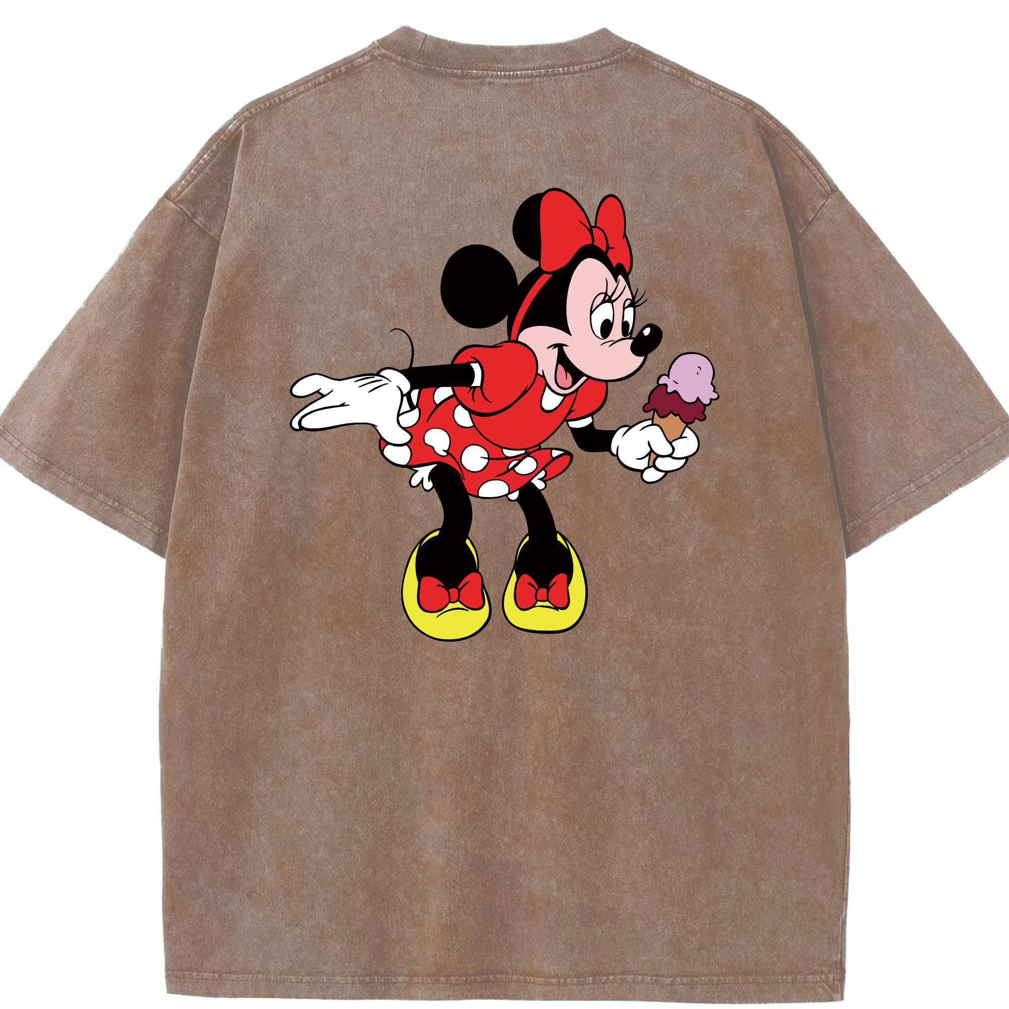 （画像用） ミッキーマウス Mickey Mouse 綿100% ヴィンテージ風 半袖Tシャツ（背面プリント）