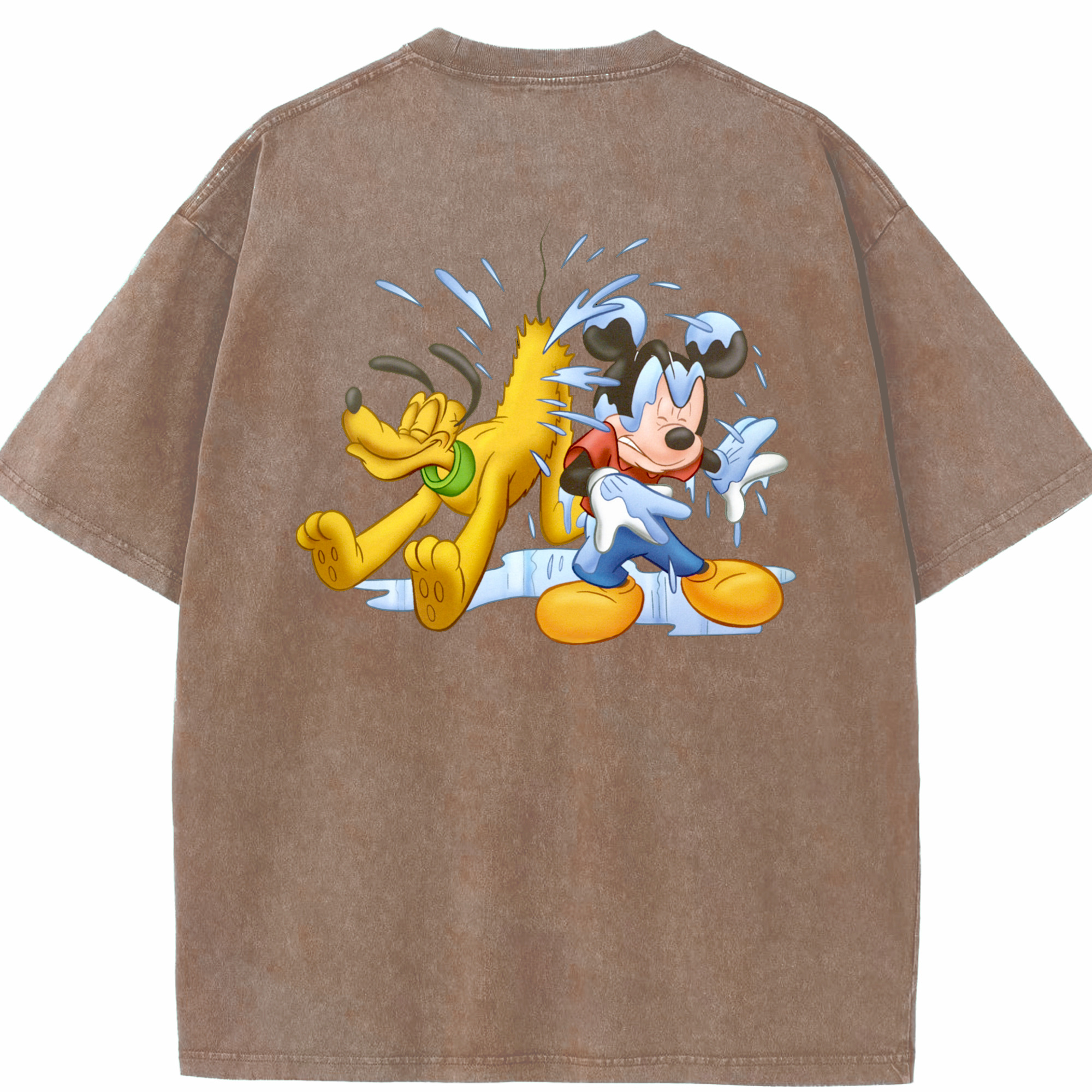 （画像用） ミッキーマウス Mickey Mouse 綿100% ヴィンテージ風 半袖Tシャツ（背面プリント）