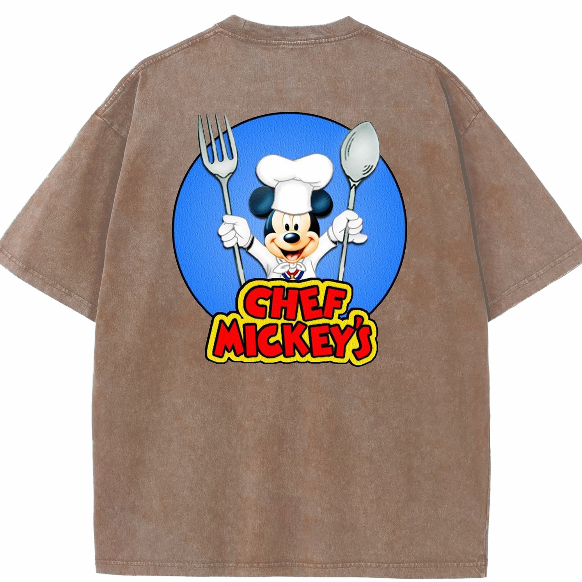 （画像用） ミッキーマウス Mickey Mouse 綿100% ヴィンテージ風 半袖Tシャツ（背面プリント）