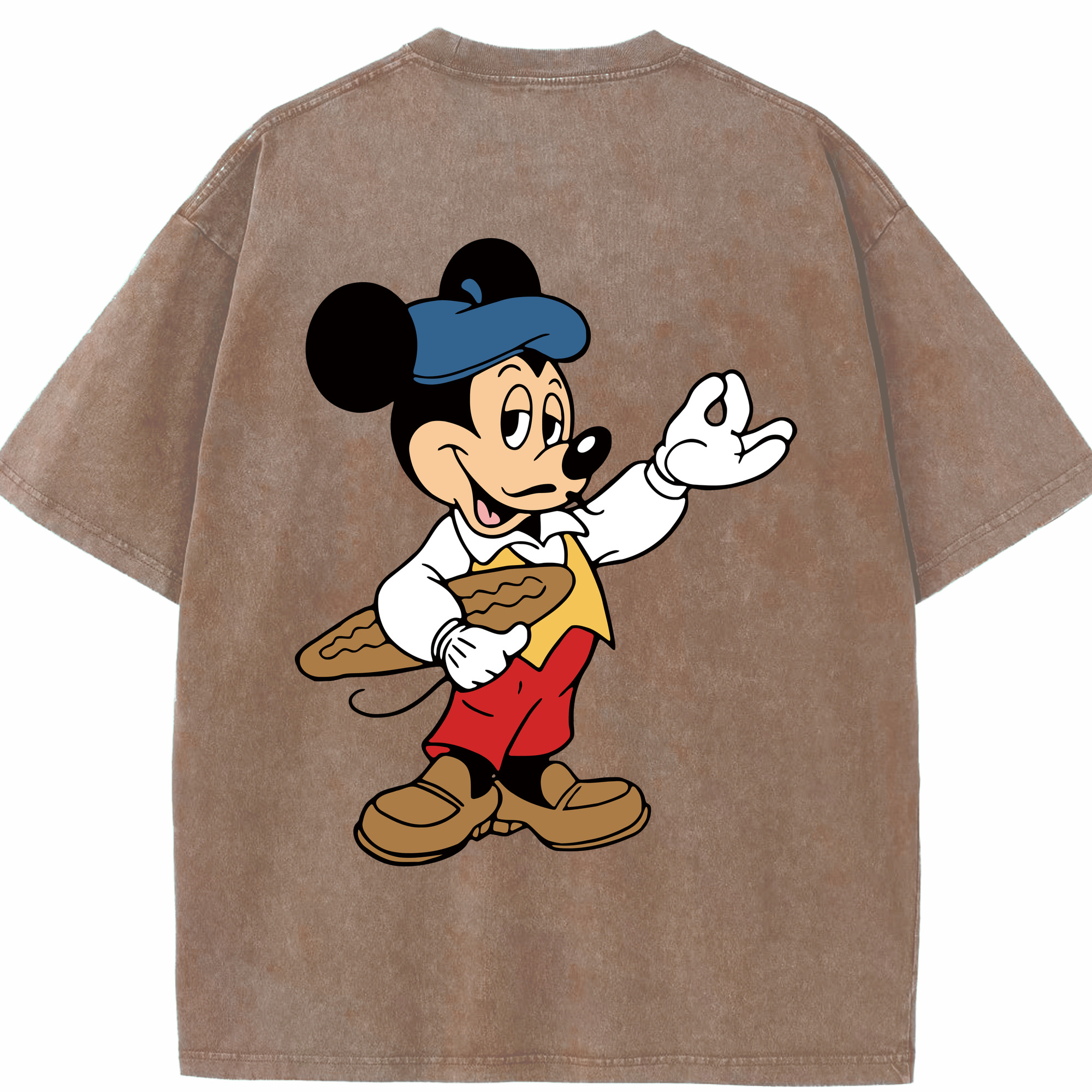 （画像用） ミッキーマウス Mickey Mouse 綿100% ヴィンテージ風 半袖Tシャツ（背面プリント）