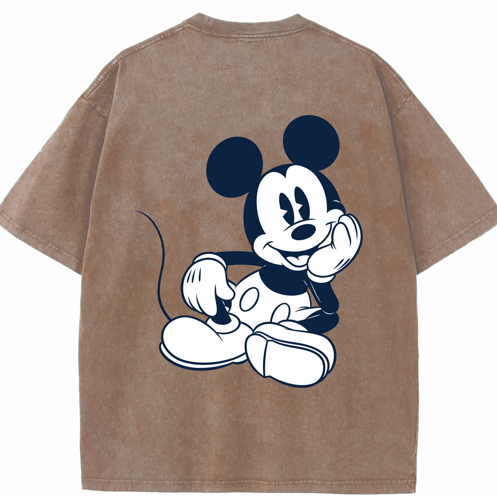 （画像用） ミッキーマウス Mickey Mouse 綿100% ヴィンテージ風 半袖Tシャツ（背面プリント）