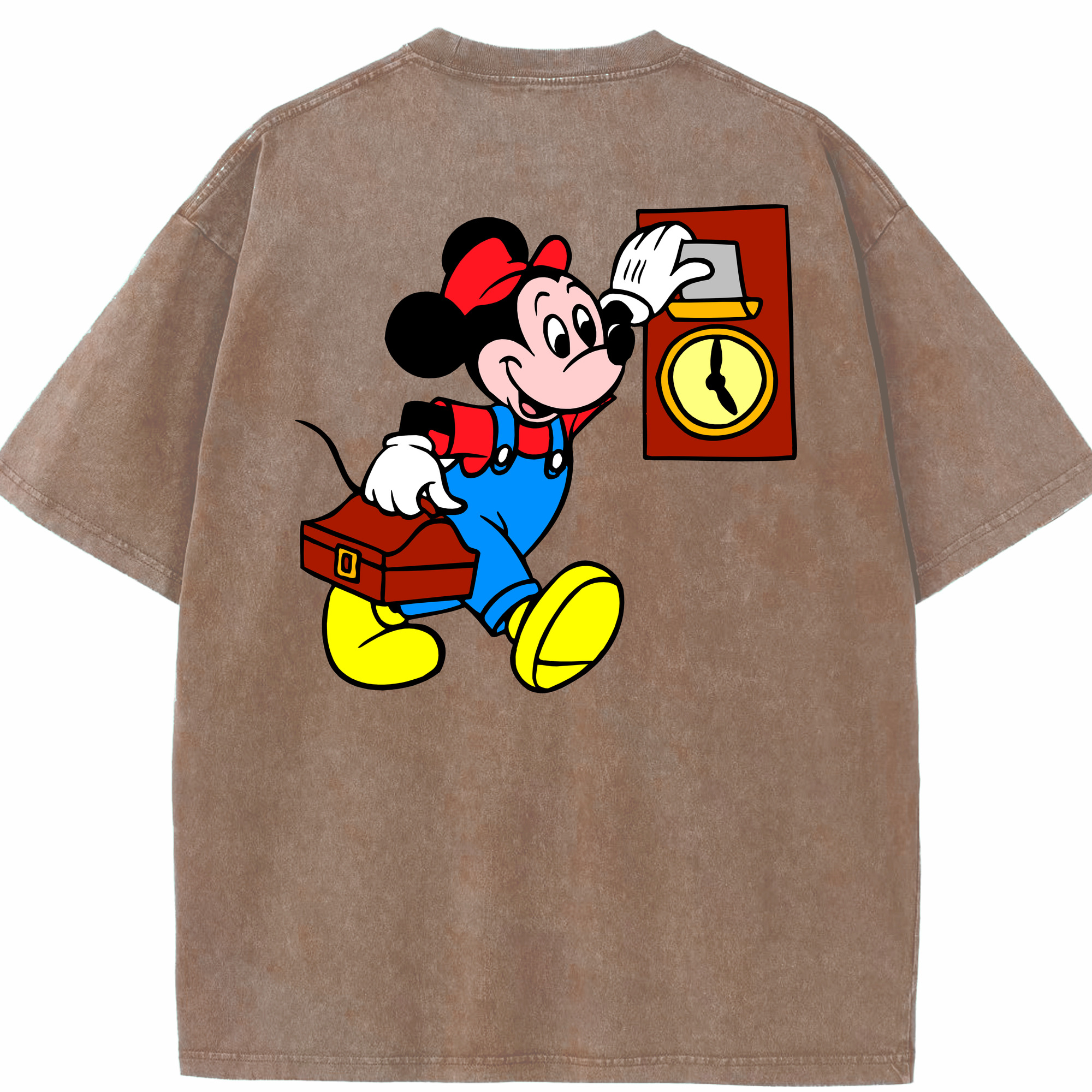 （画像用） ミッキーマウス Mickey Mouse 綿100% ヴィンテージ風 半袖Tシャツ（背面プリント）
