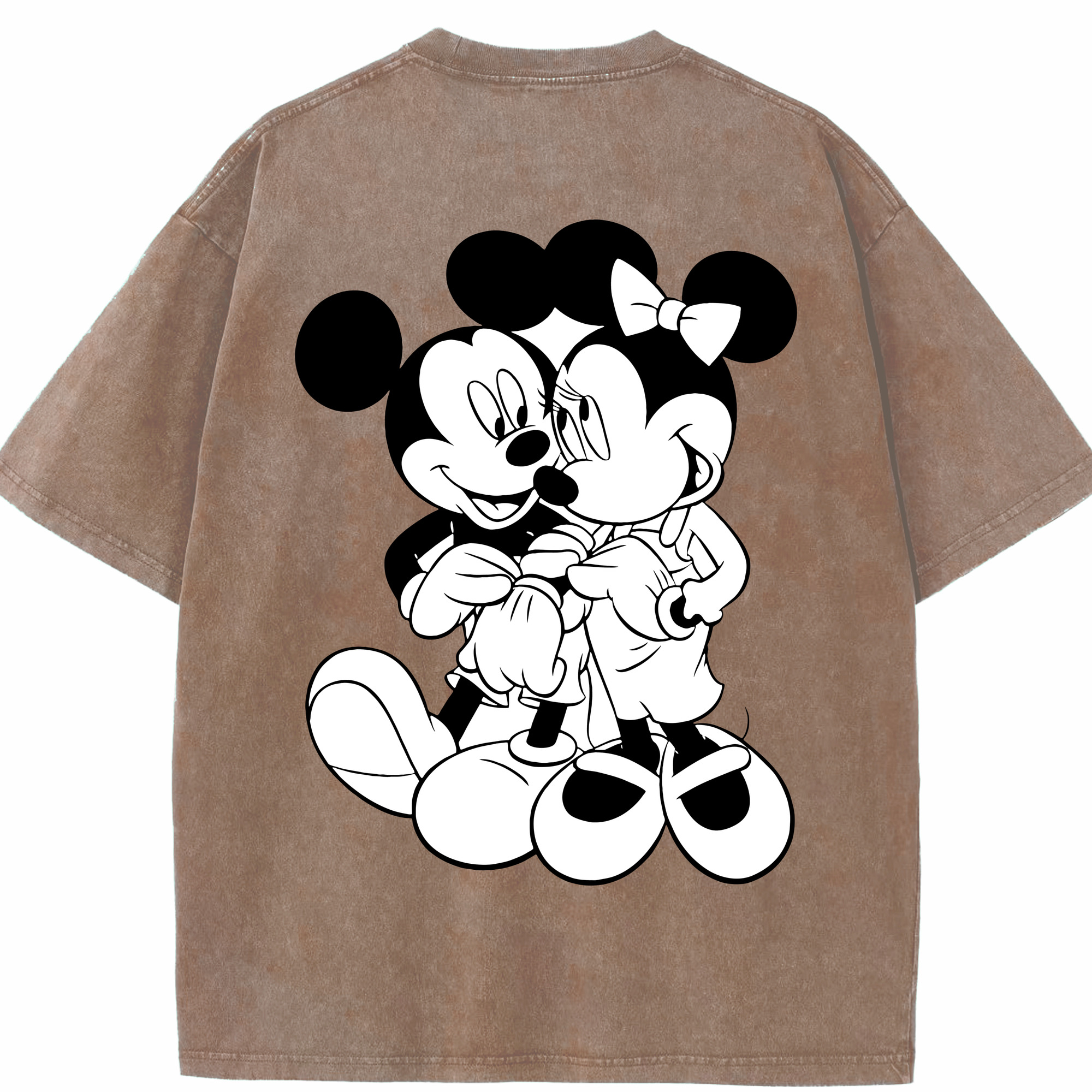 （画像用） ミッキーマウス Mickey Mouse 綿100% ヴィンテージ風 半袖Tシャツ（背面プリント）