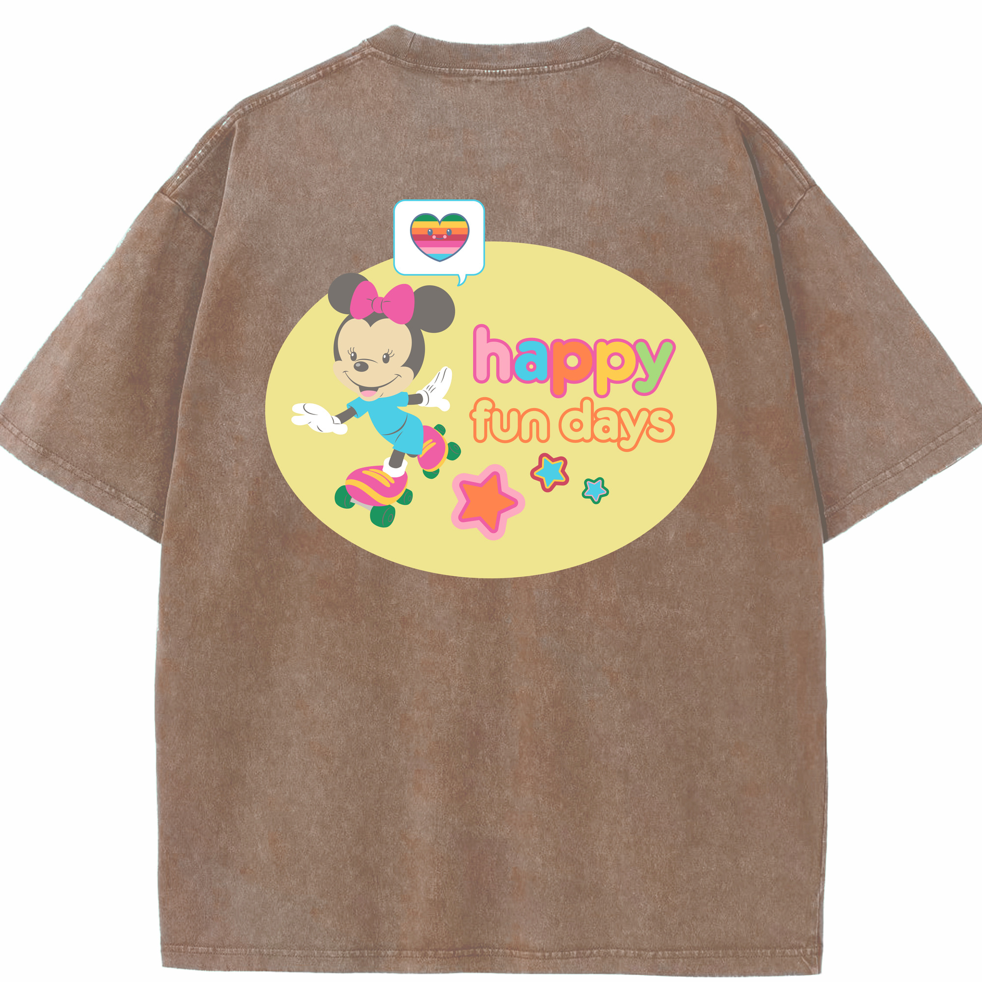 （画像用） ミッキーマウス Mickey Mouse 綿100% ヴィンテージ風 半袖Tシャツ（背面プリント）