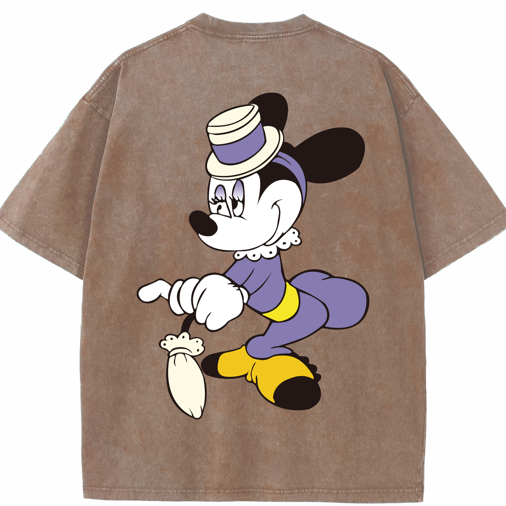 （画像用） ミッキーマウス Mickey Mouse 綿100% ヴィンテージ風 半袖Tシャツ（背面プリント）