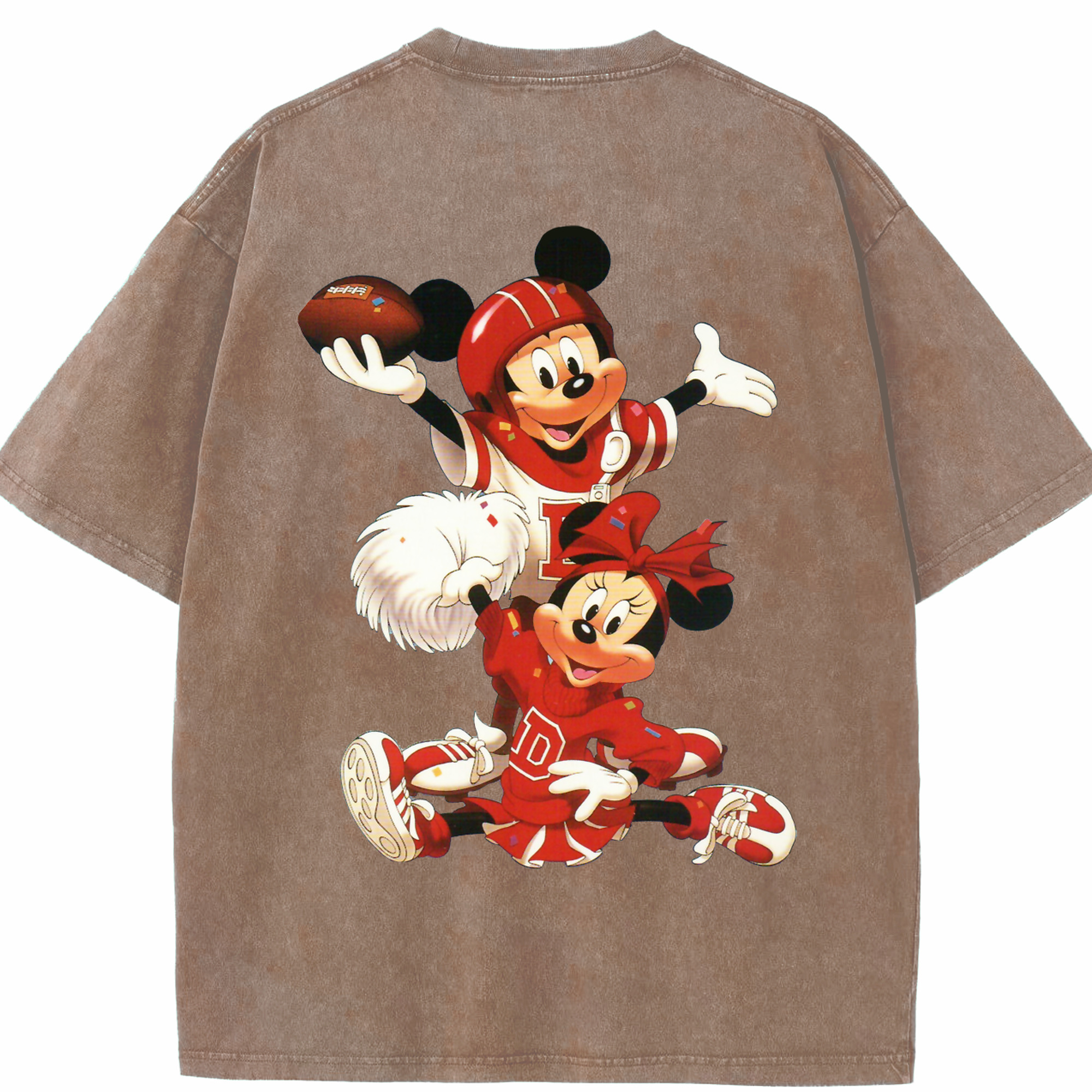 （画像用） ミッキーマウス Mickey Mouse 綿100% ヴィンテージ風 半袖Tシャツ（背面プリント）