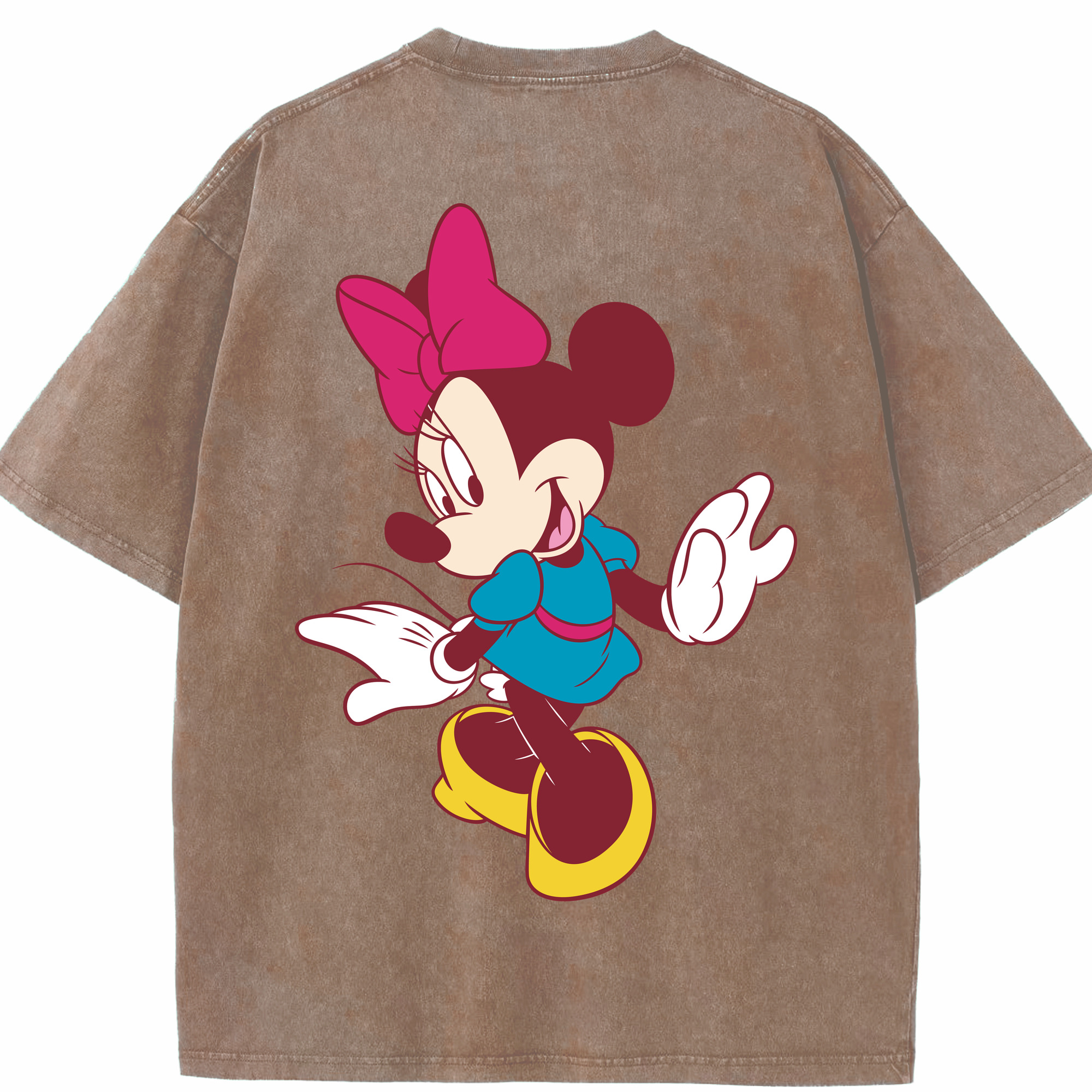 （画像用） ミッキーマウス Mickey Mouse 綿100% ヴィンテージ風 半袖Tシャツ（背面プリント）