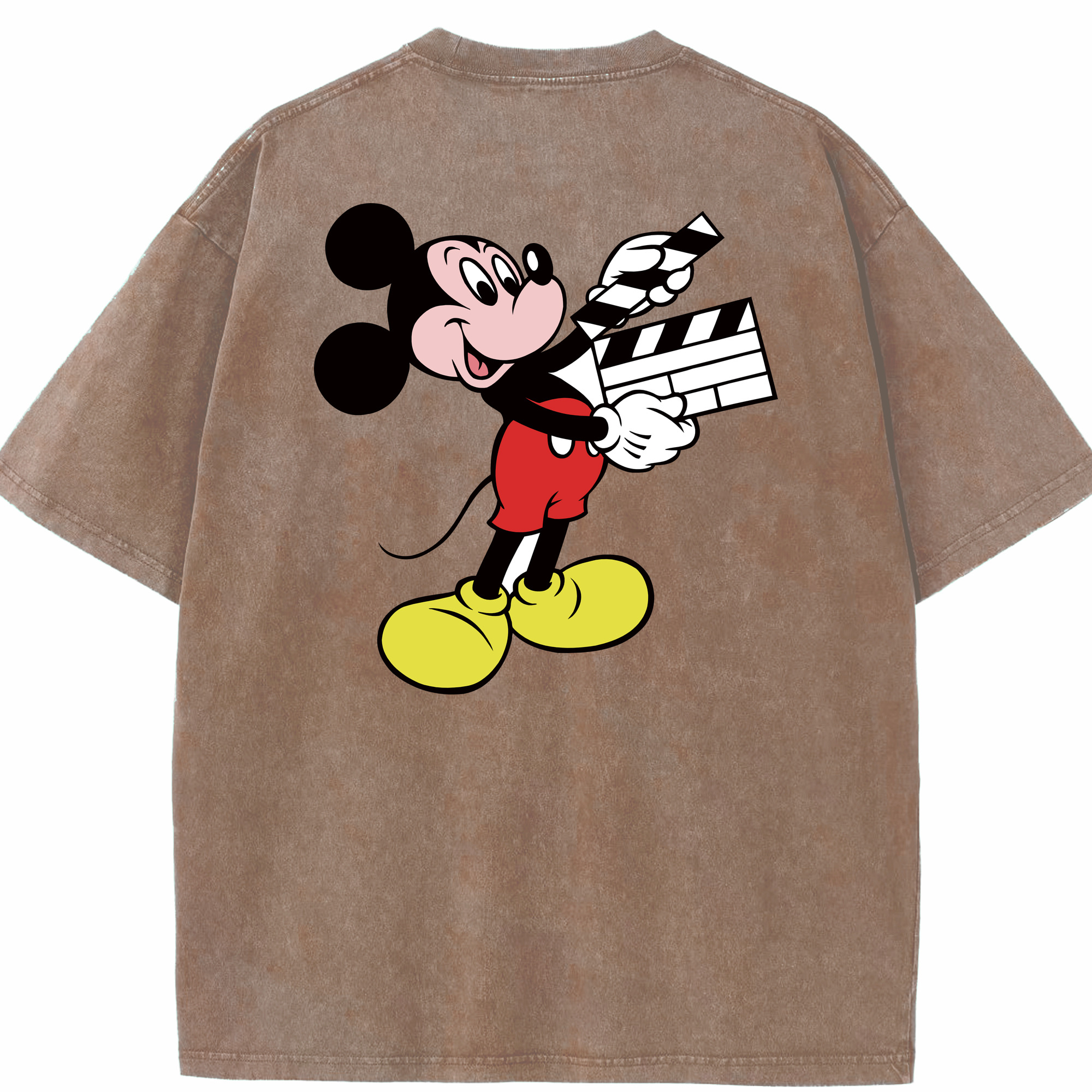（画像用） ミッキーマウス Mickey Mouse 綿100% ヴィンテージ風 半袖Tシャツ（背面プリント）