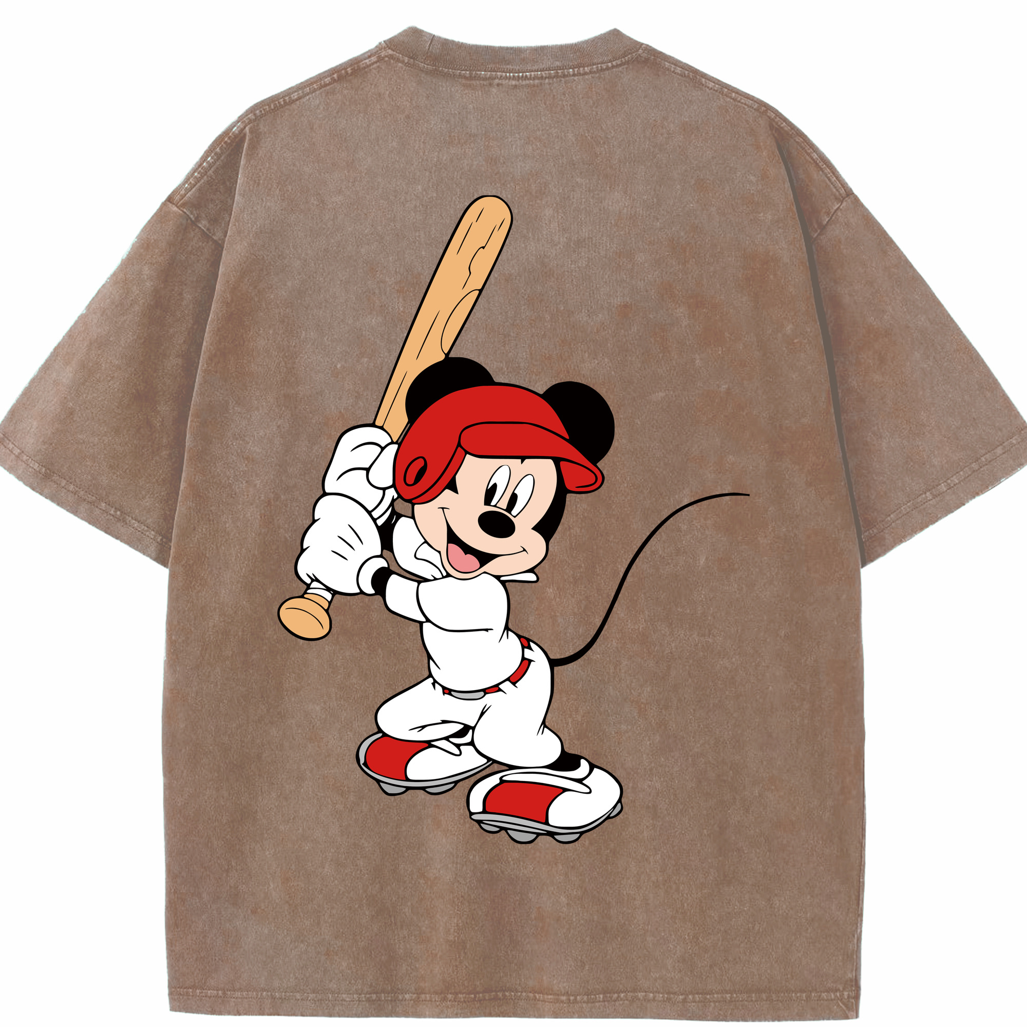 （画像用） ミッキーマウス Mickey Mouse 綿100% ヴィンテージ風 半袖Tシャツ（背面プリント）