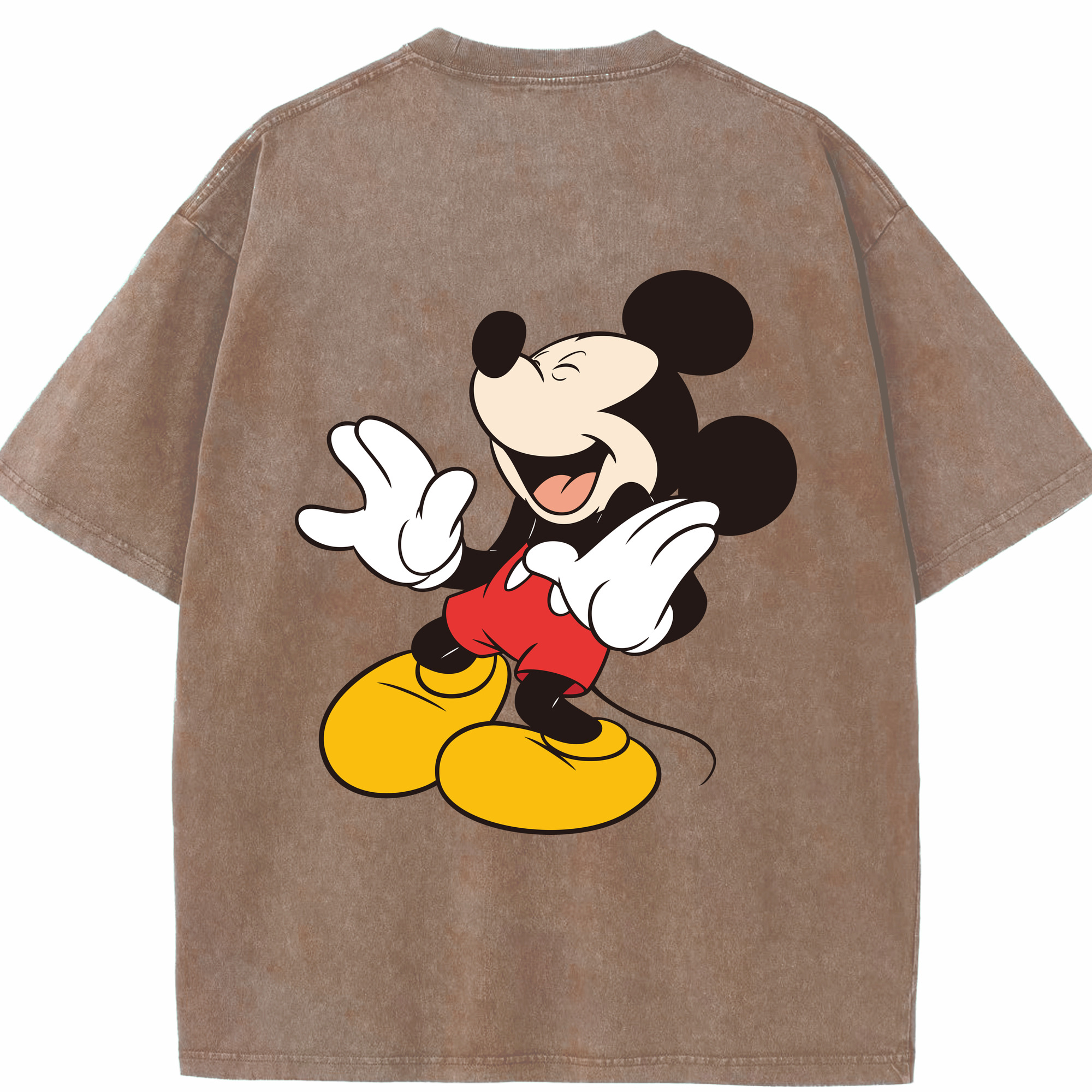（画像用） ミッキーマウス Mickey Mouse 綿100% ヴィンテージ風 半袖Tシャツ（背面プリント）