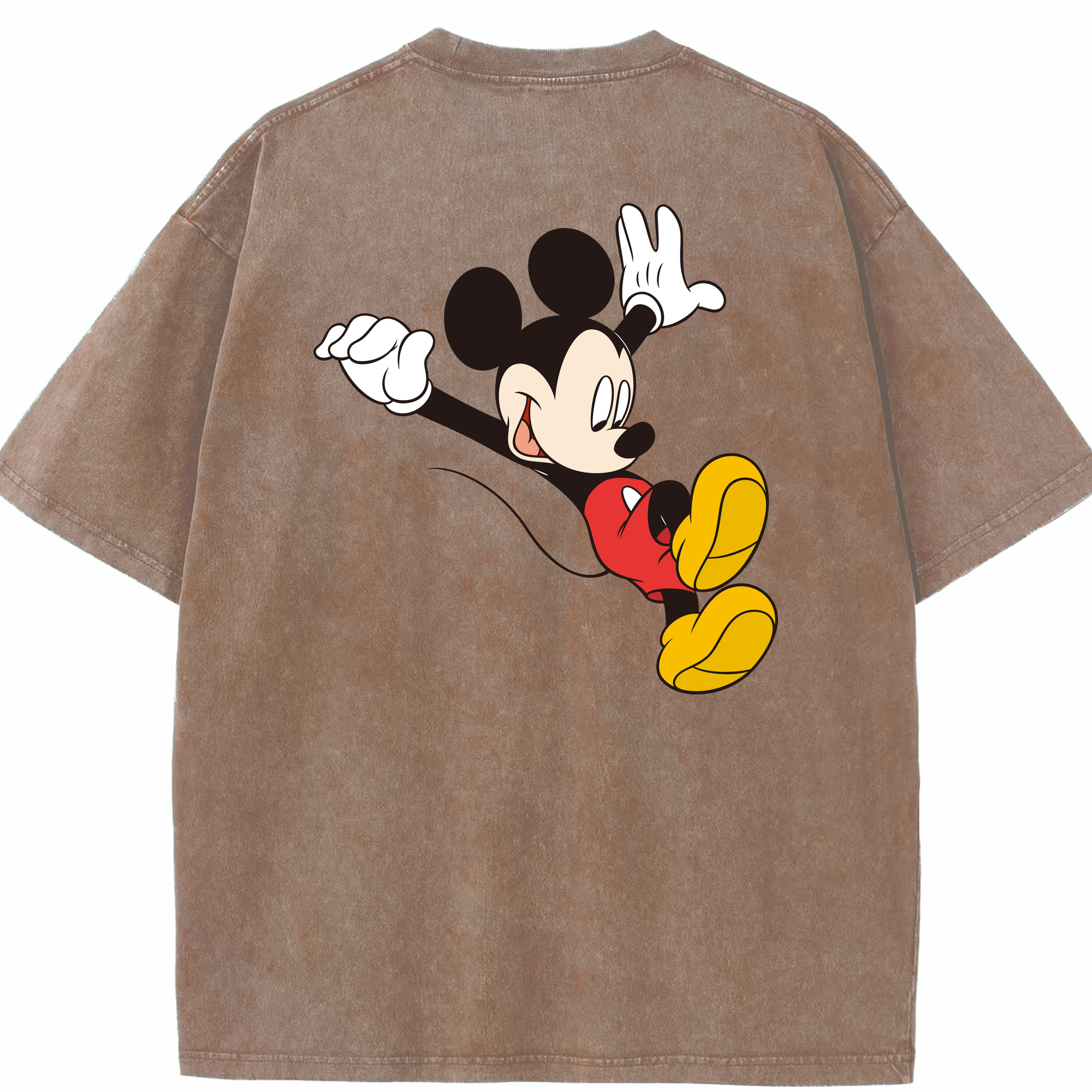 （画像用） ミッキーマウス Mickey Mouse 綿100% ヴィンテージ風 半袖Tシャツ（背面プリント）