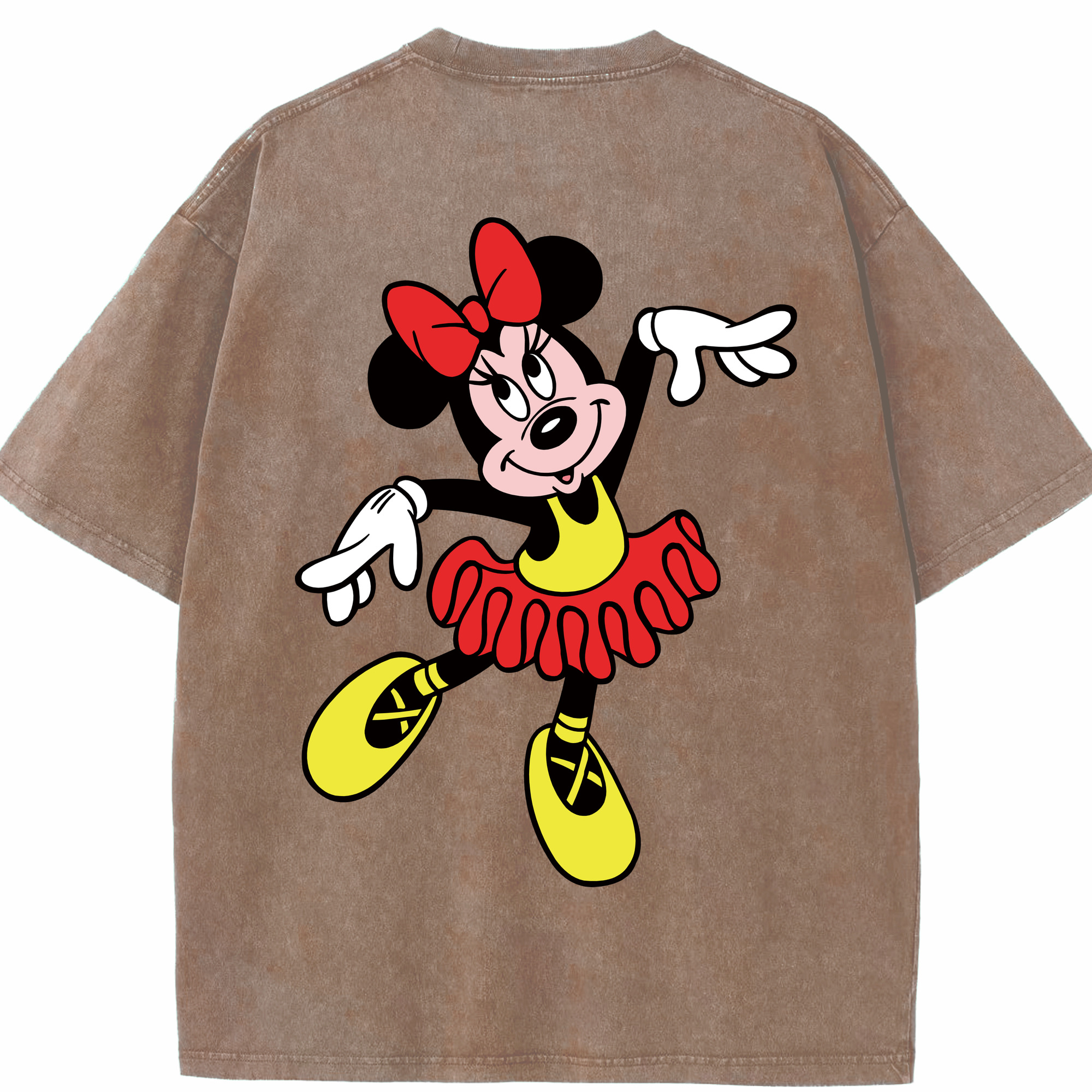 （画像用） ミッキーマウス Mickey Mouse 綿100% ヴィンテージ風 半袖Tシャツ（背面プリント）
