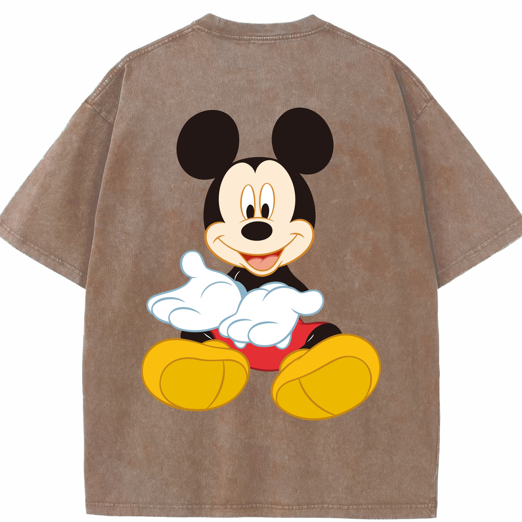（画像用） ミッキーマウス Mickey Mouse 綿100% ヴィンテージ風 半袖Tシャツ（背面プリント）