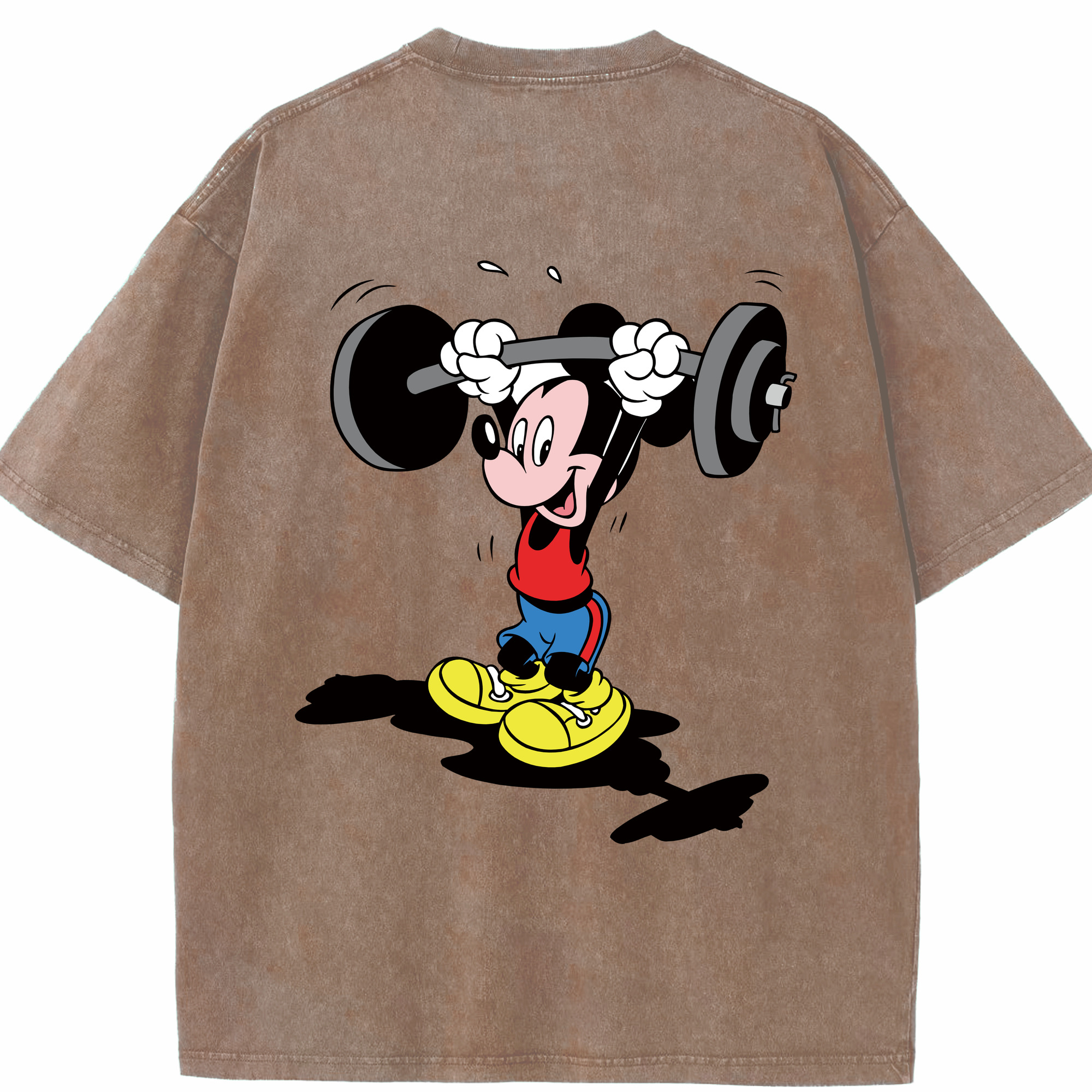 （画像用） ミッキーマウス Mickey Mouse 綿100% ヴィンテージ風 半袖Tシャツ（背面プリント）