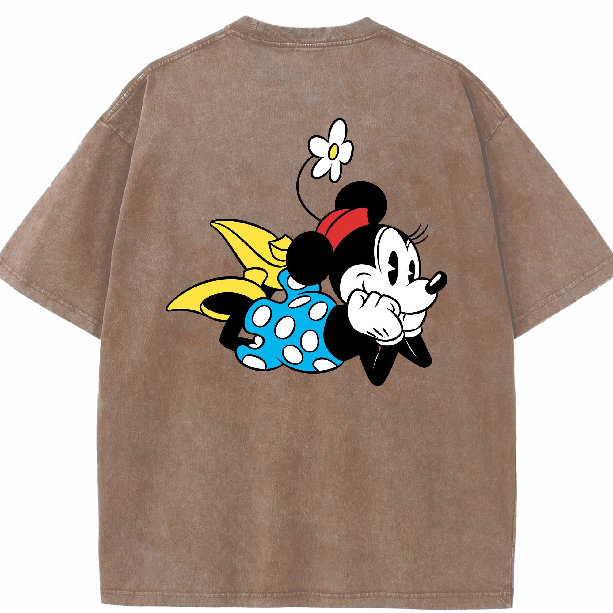 （画像用） ミッキーマウス Mickey Mouse 綿100% ヴィンテージ風 半袖Tシャツ（背面プリント）