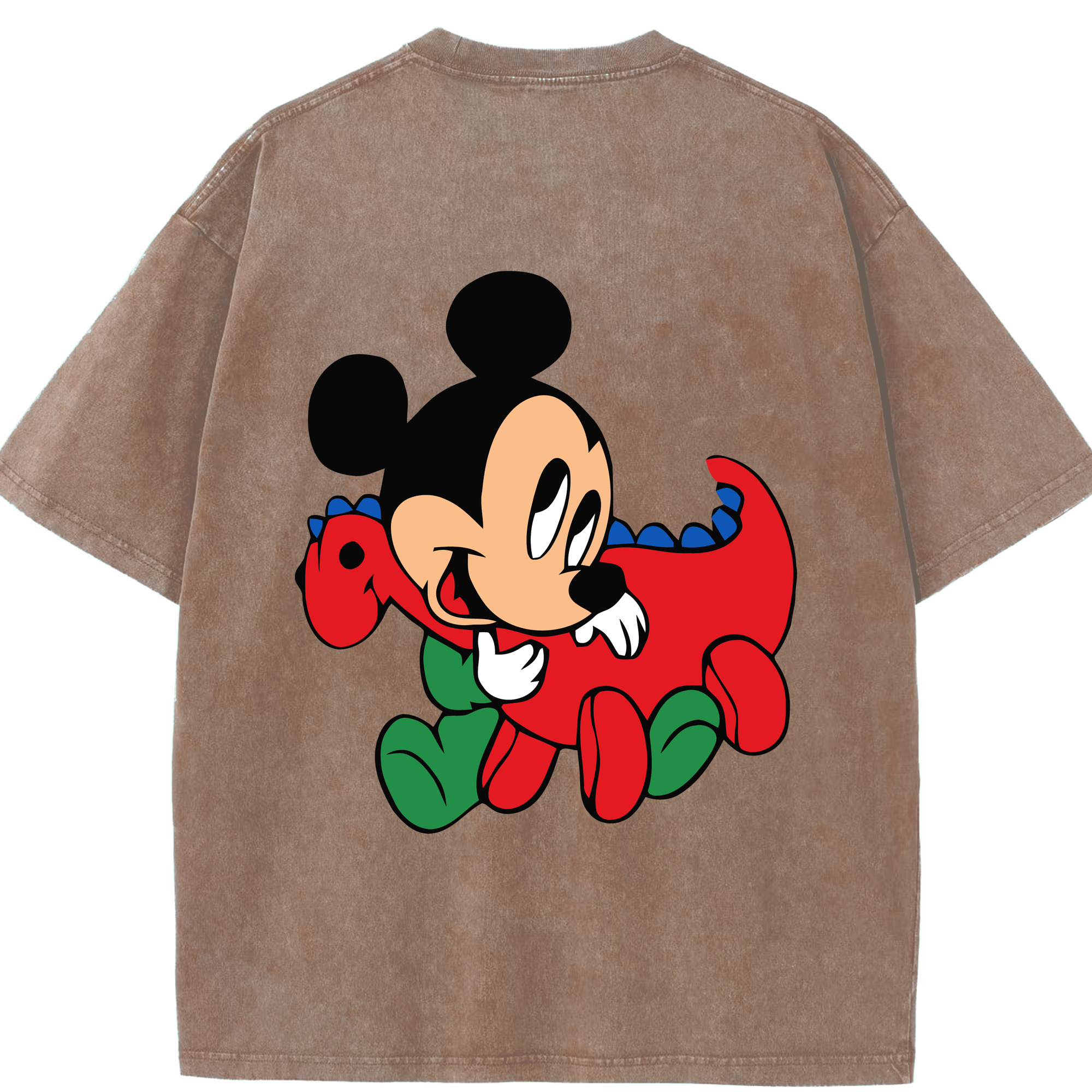 （画像用） ミッキーマウス Mickey Mouse 綿100% ヴィンテージ風 半袖Tシャツ（背面プリント）