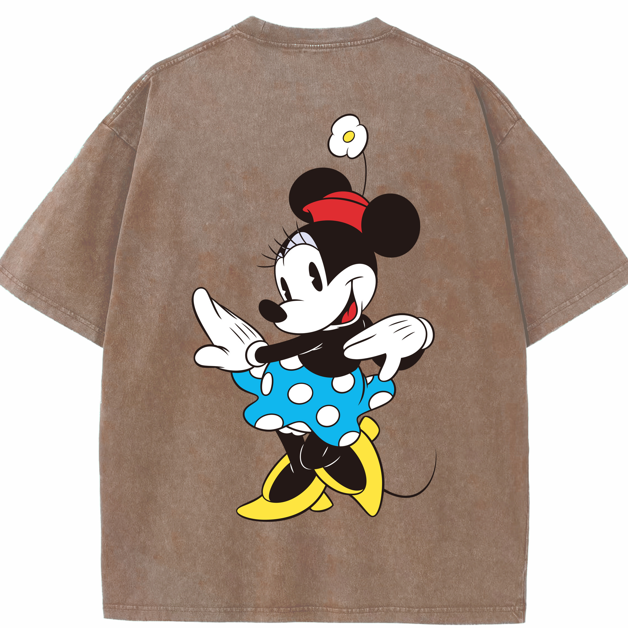 （画像用） ミッキーマウス Mickey Mouse 綿100% ヴィンテージ風 半袖Tシャツ（背面プリント）