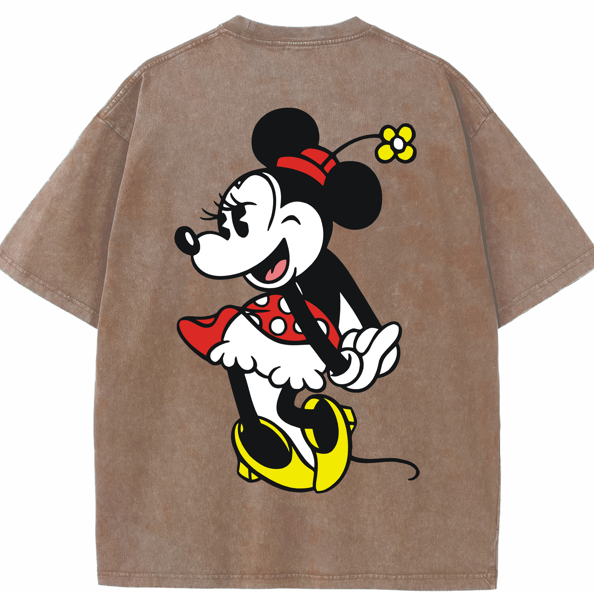 （画像用） ミッキーマウス Mickey Mouse 綿100% ヴィンテージ風 半袖Tシャツ（背面プリント）