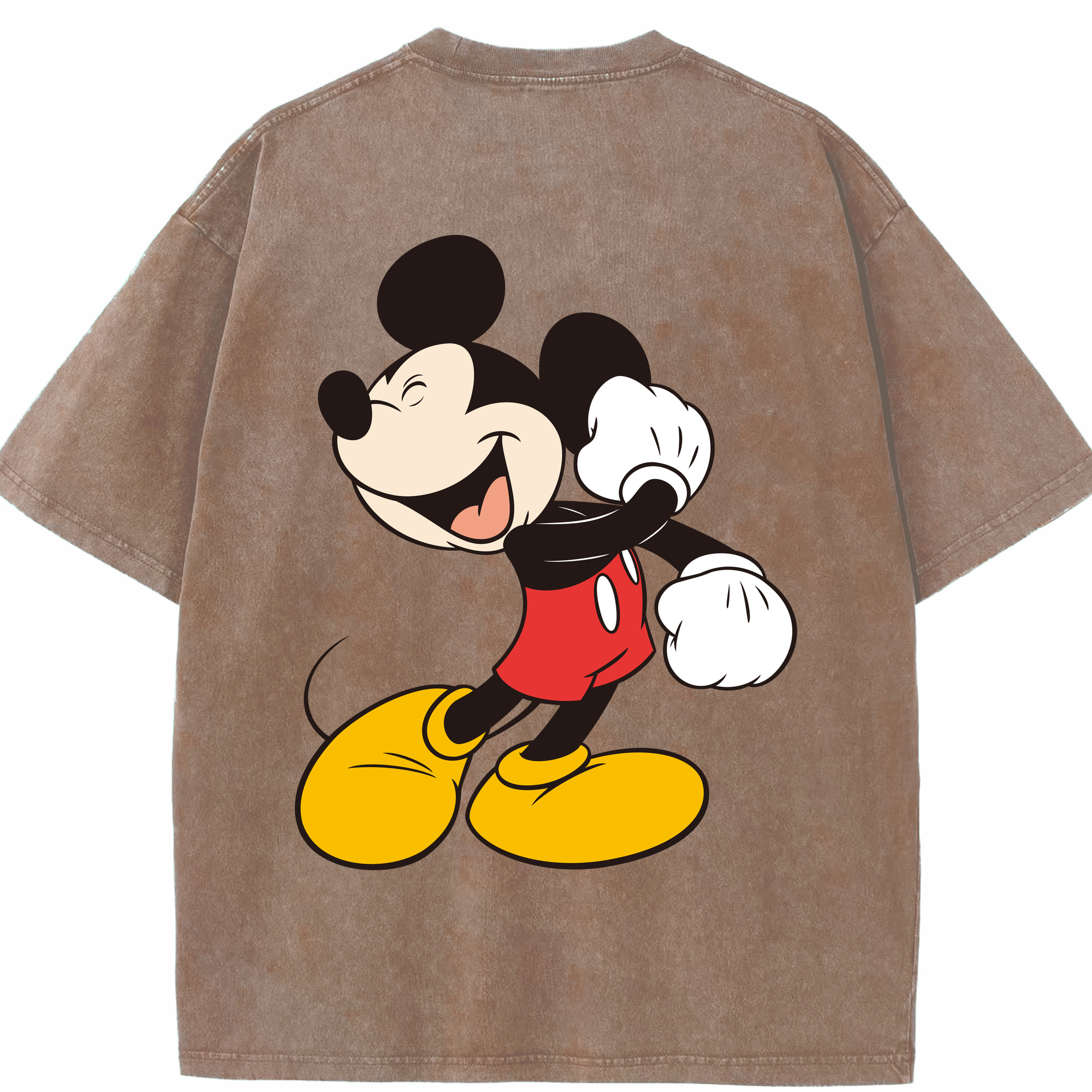 （画像用） ミッキーマウス Mickey Mouse 綿100% ヴィンテージ風 半袖Tシャツ（背面プリント）
