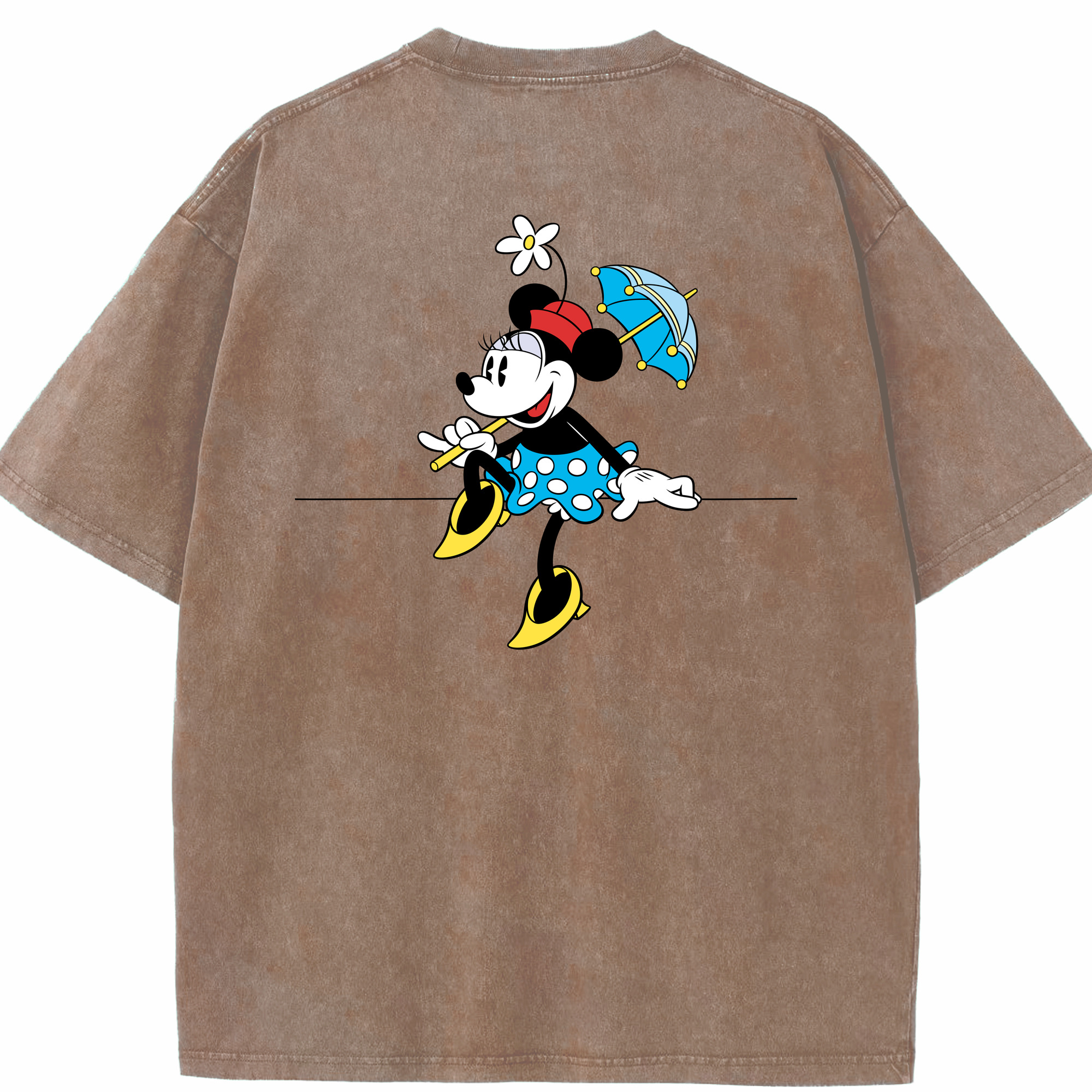 （画像用） ミッキーマウス Mickey Mouse 綿100% ヴィンテージ風 半袖Tシャツ（背面プリント）