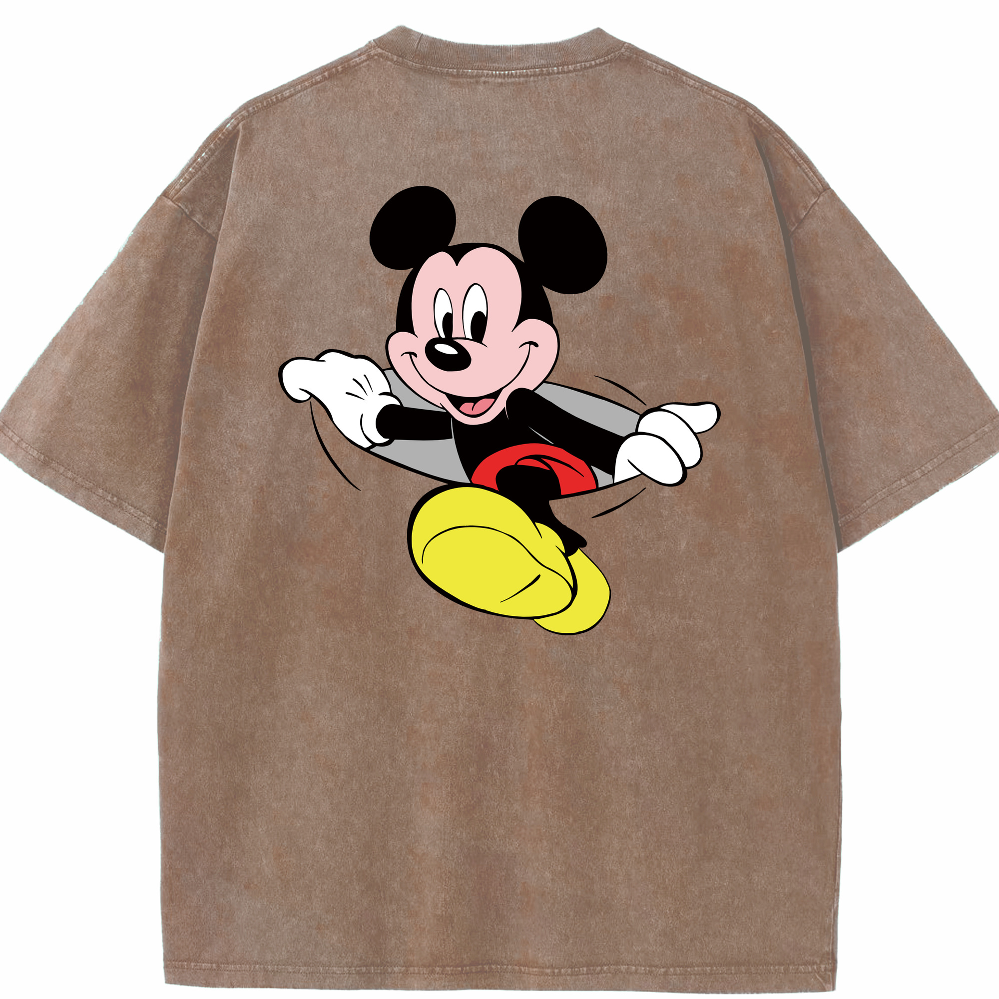 （画像用） ミッキーマウス Mickey Mouse 綿100% ヴィンテージ風 半袖Tシャツ（背面プリント）