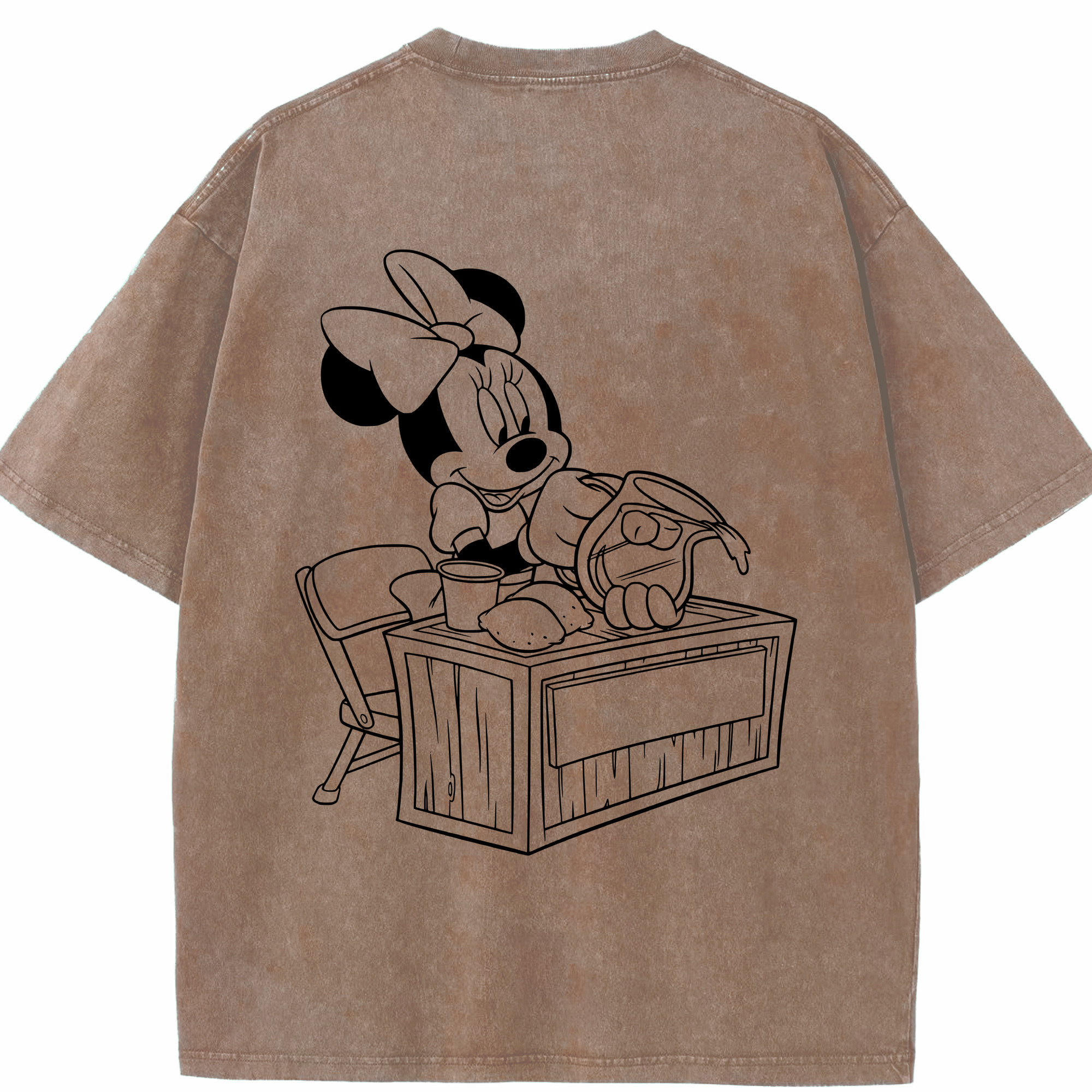 （画像用） ミッキーマウス Mickey Mouse 綿100% ヴィンテージ風 半袖Tシャツ（背面プリント）