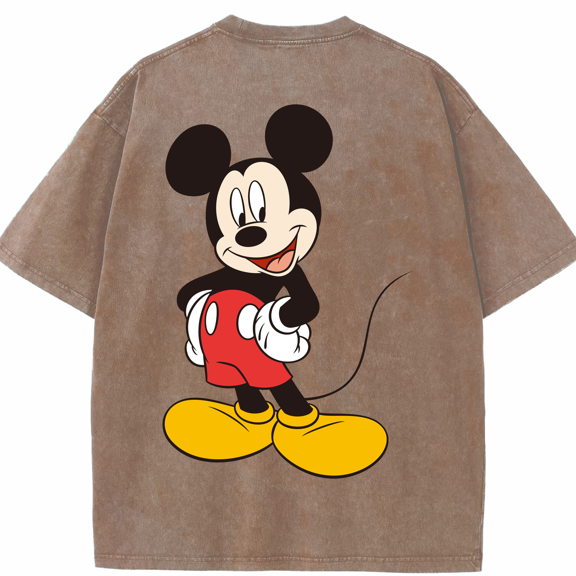 （画像用） ミッキーマウス Mickey Mouse 綿100% ヴィンテージ風 半袖Tシャツ（背面プリント）