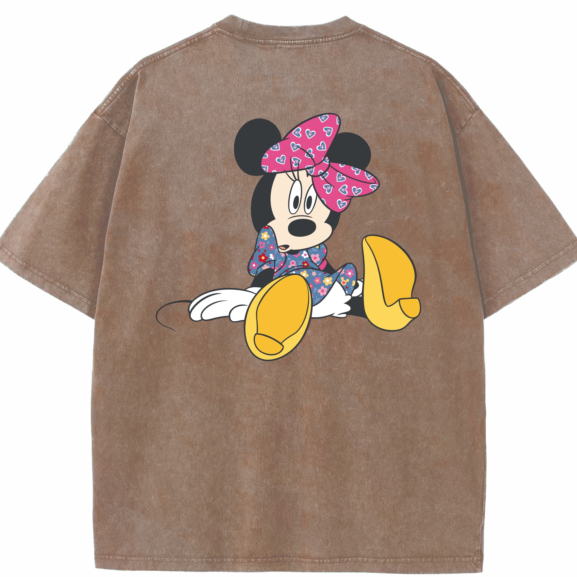 （画像用） ミッキーマウス Mickey Mouse 綿100% ヴィンテージ風 半袖Tシャツ（背面プリント）