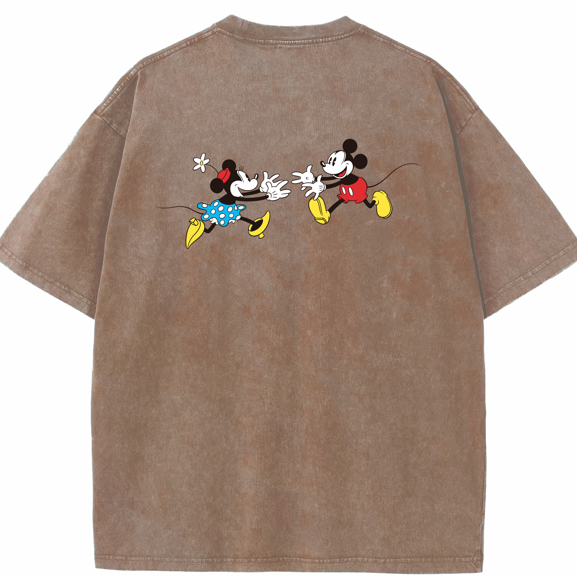 （画像用） ミッキーマウス Mickey Mouse 綿100% ヴィンテージ風 半袖Tシャツ（背面プリント）