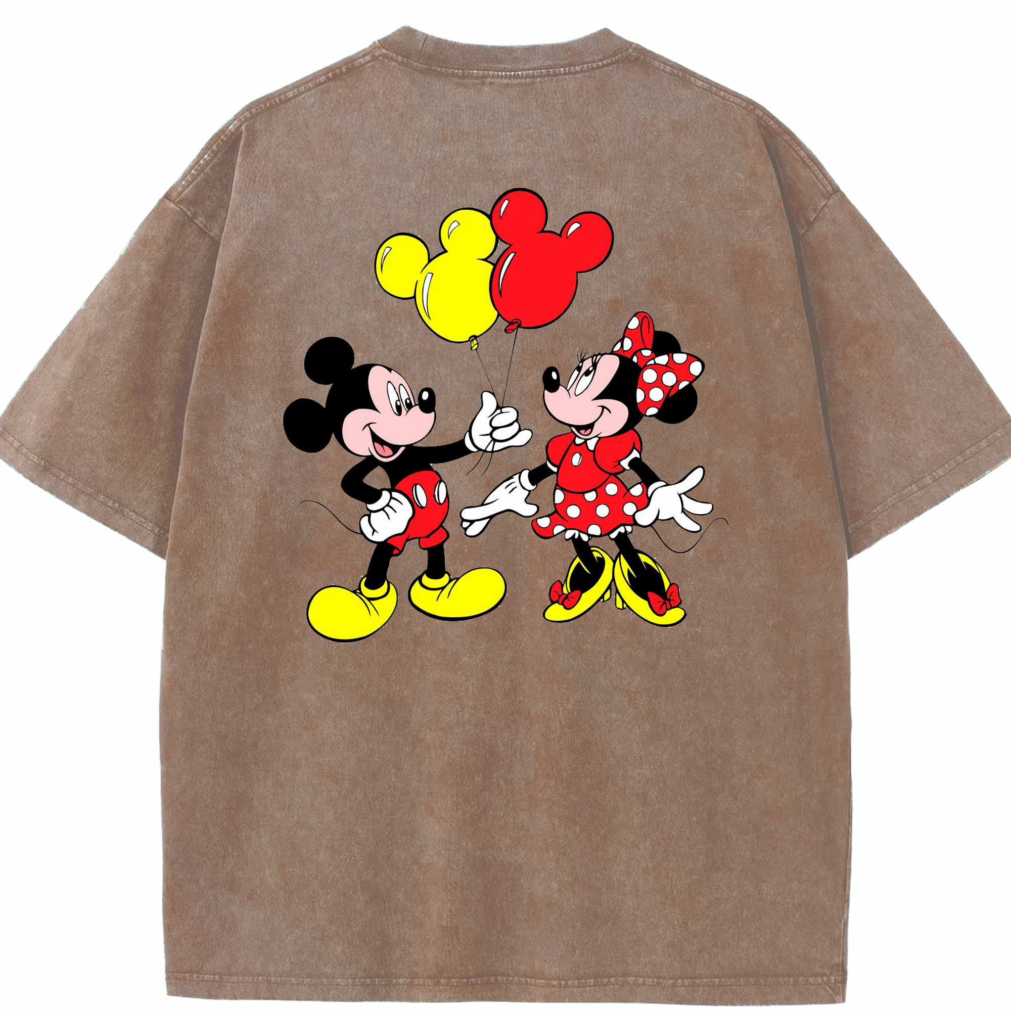 （画像用） ミッキーマウス Mickey Mouse 綿100% ヴィンテージ風 半袖Tシャツ（背面プリント）