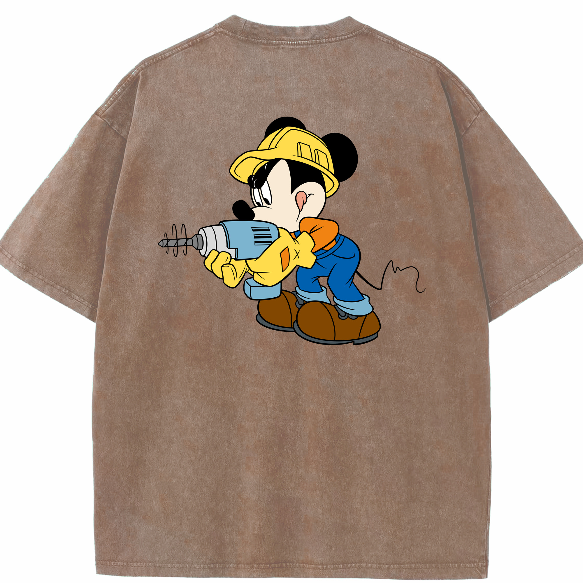 （画像用） ミッキーマウス Mickey Mouse 綿100% ヴィンテージ風 半袖Tシャツ（背面プリント）