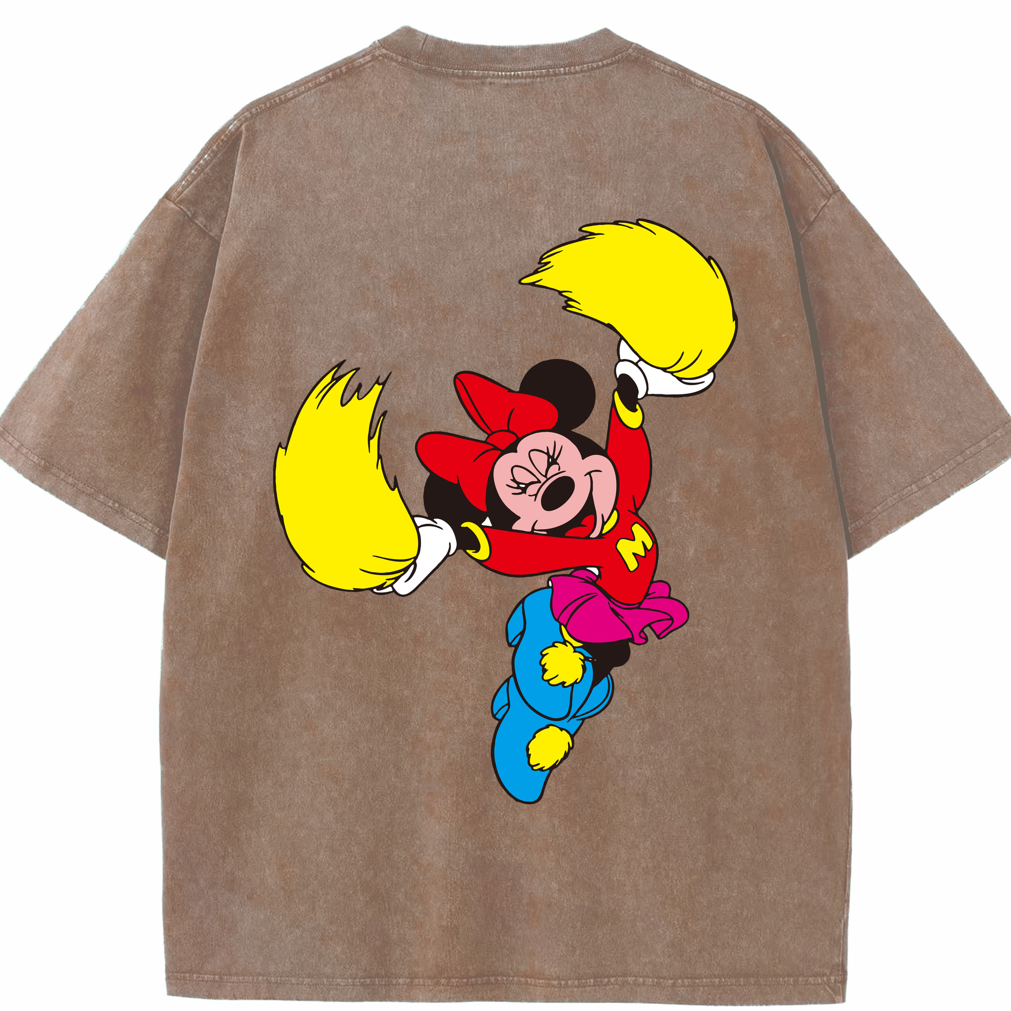 （画像用） ミッキーマウス Mickey Mouse 綿100% ヴィンテージ風 半袖Tシャツ（背面プリント）