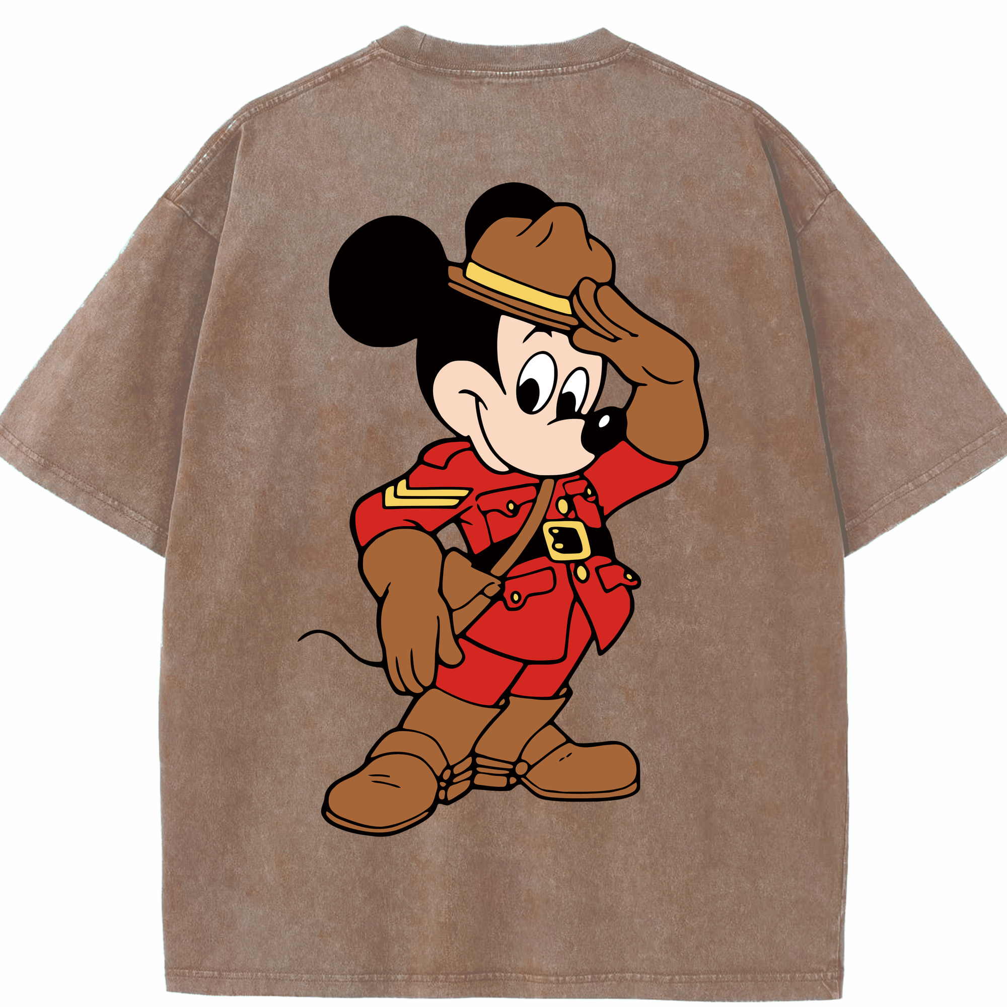（画像用） ミッキーマウス Mickey Mouse 綿100% ヴィンテージ風 半袖Tシャツ（背面プリント）