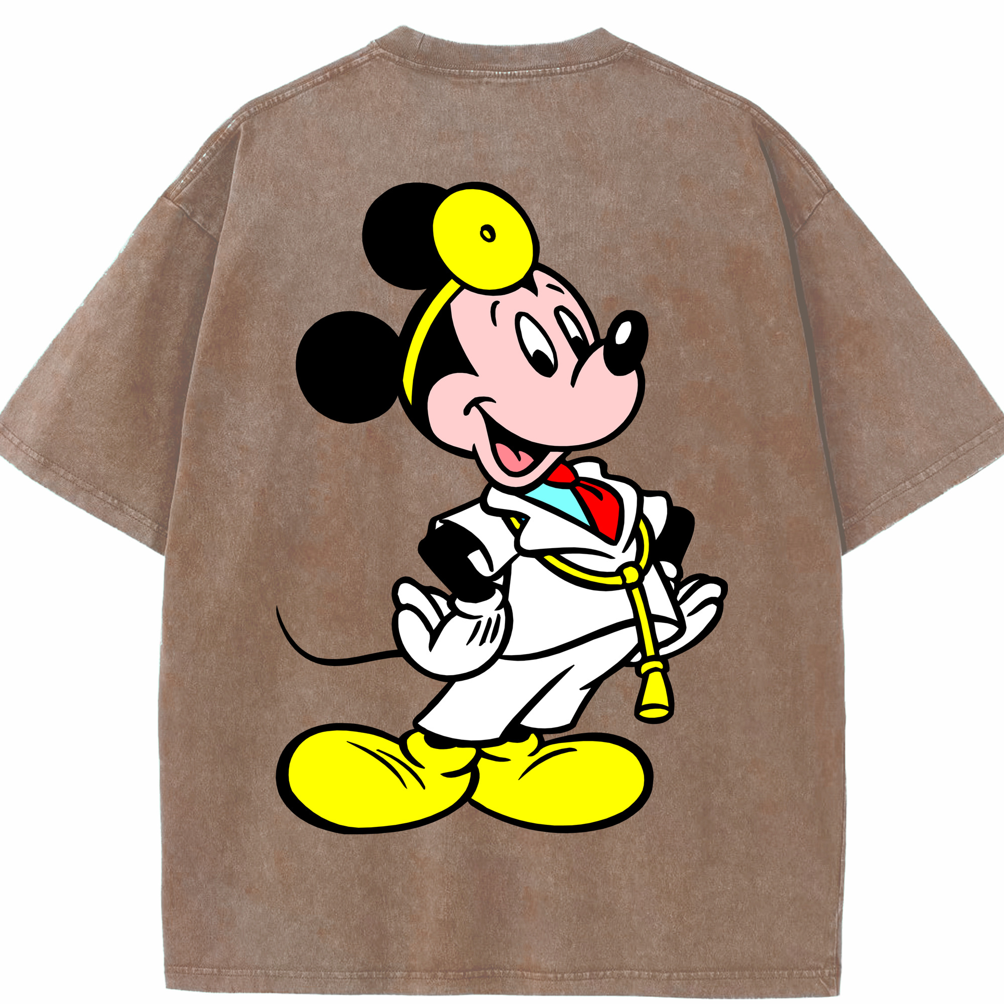 （画像用） ミッキーマウス Mickey Mouse 綿100% ヴィンテージ風 半袖Tシャツ（背面プリント）