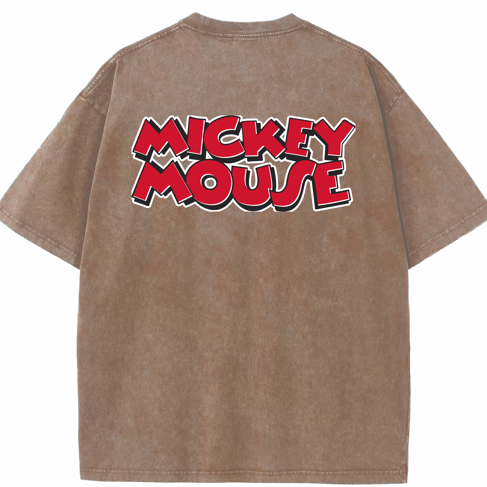 （画像用） ミッキーマウス Mickey Mouse 綿100% ヴィンテージ風 半袖Tシャツ（背面プリント）