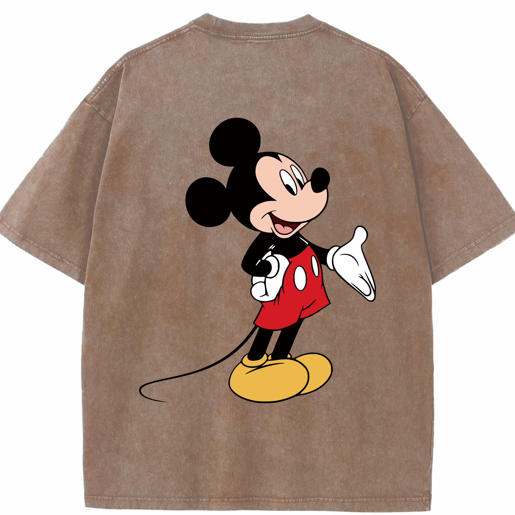 （画像用） ミッキーマウス Mickey Mouse 綿100% ヴィンテージ風 半袖Tシャツ（背面プリント）