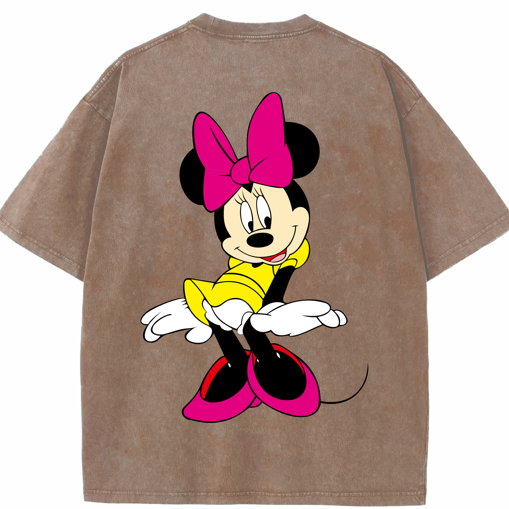 （画像用） ミッキーマウス Mickey Mouse 綿100% ヴィンテージ風 半袖Tシャツ（背面プリント）