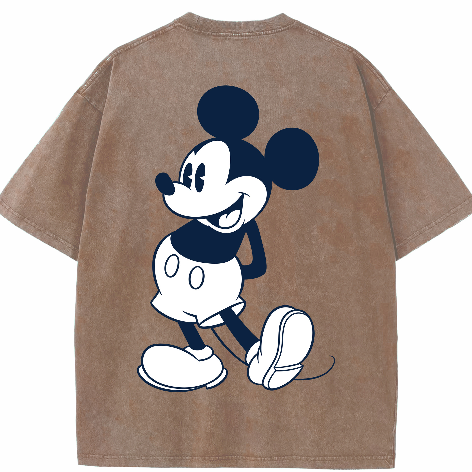 （画像用） ミッキーマウス Mickey Mouse 綿100% ヴィンテージ風 半袖Tシャツ（背面プリント）