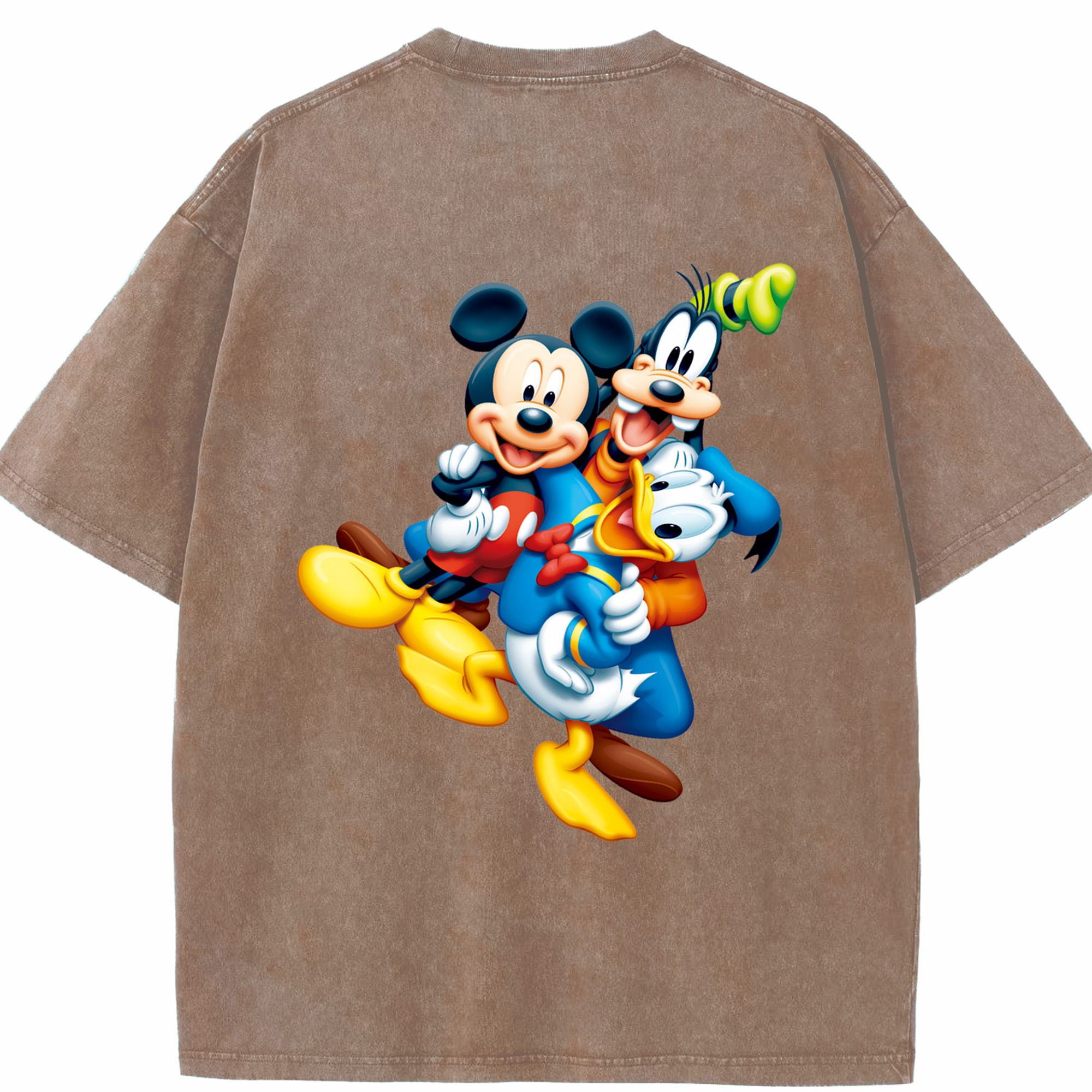 （画像用） ミッキーマウス Mickey Mouse 綿100% ヴィンテージ風 半袖Tシャツ（背面プリント）