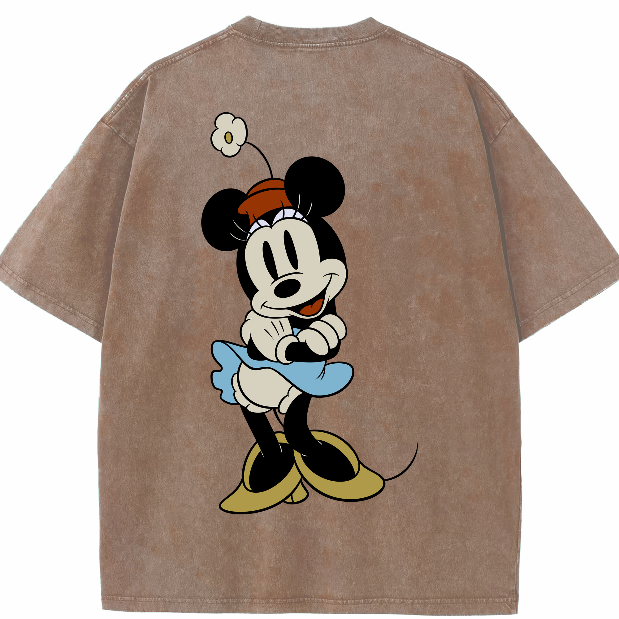 （画像用） ミッキーマウス Mickey Mouse 綿100% ヴィンテージ風 半袖Tシャツ（背面プリント）