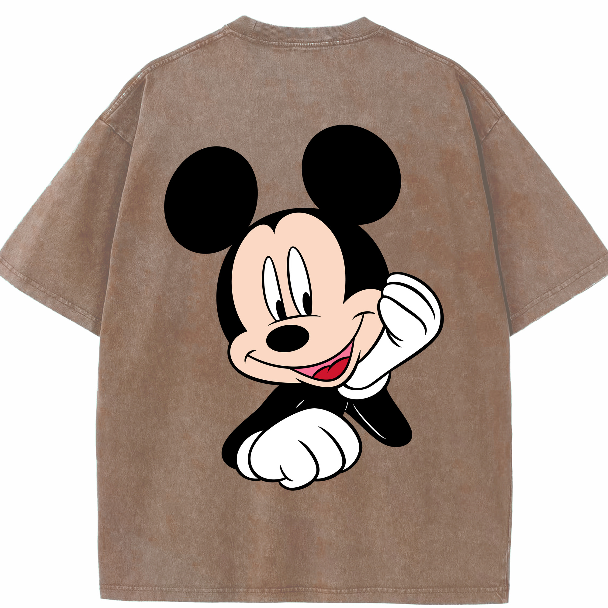 （画像用） ミッキーマウス Mickey Mouse 綿100% ヴィンテージ風 半袖Tシャツ（背面プリント）