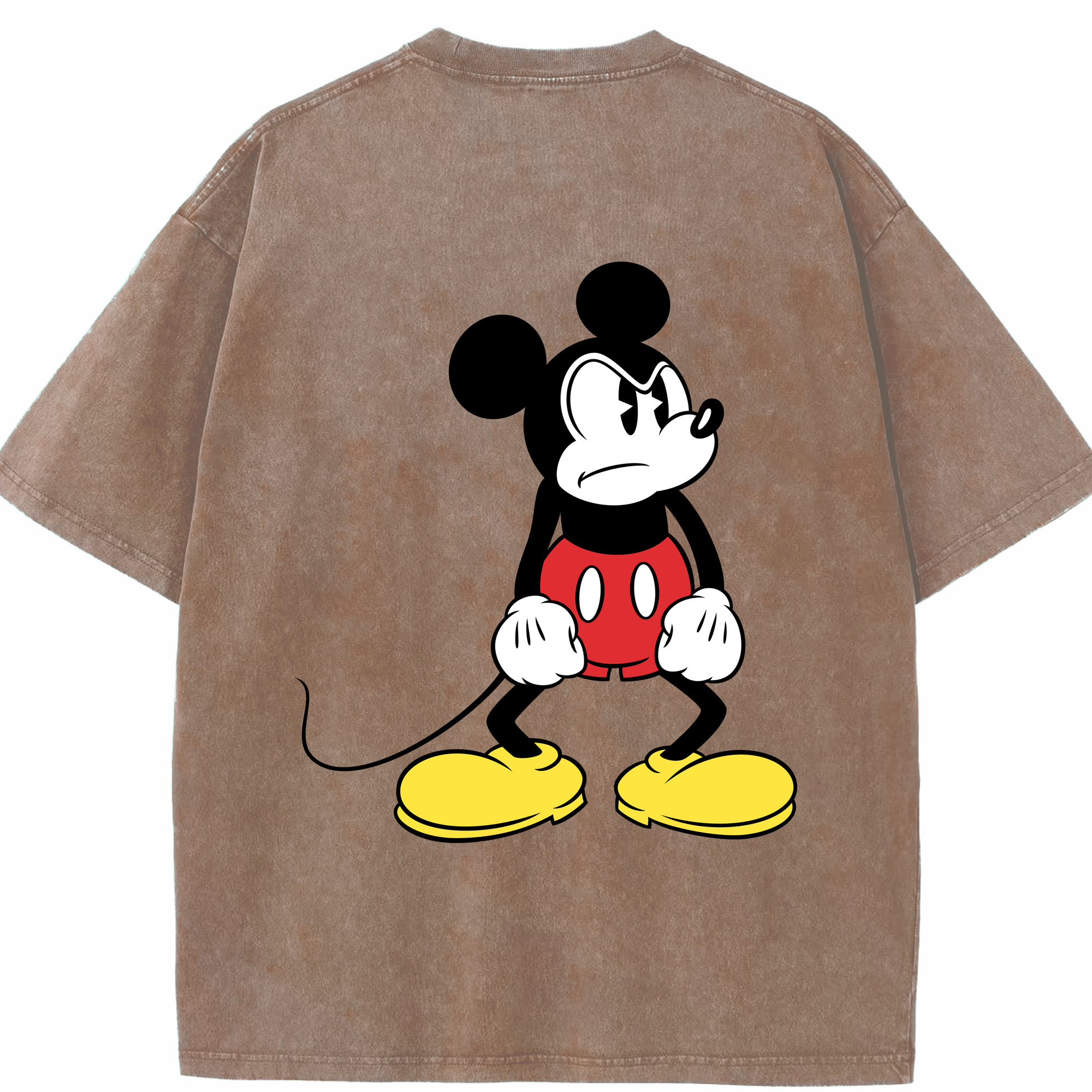 （画像用） ミッキーマウス Mickey Mouse 綿100% ヴィンテージ風 半袖Tシャツ（背面プリント）