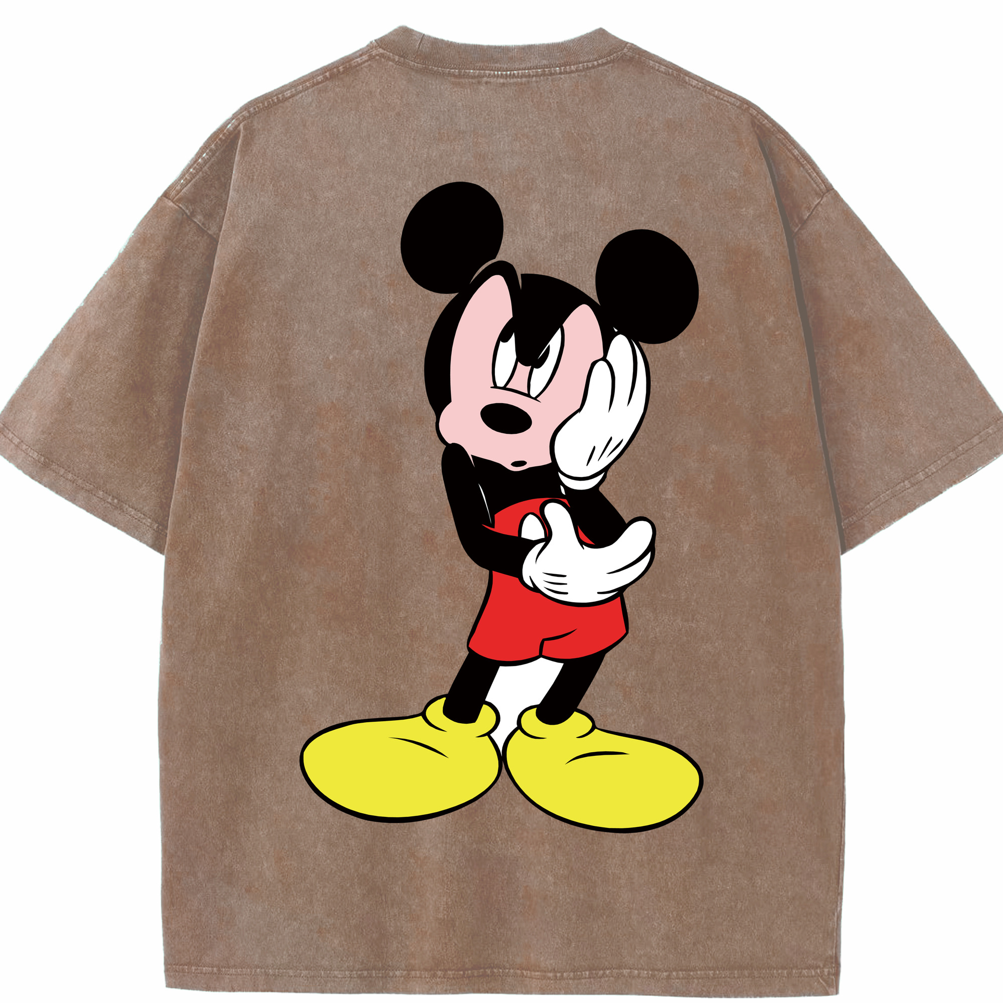 （画像用） ミッキーマウス Mickey Mouse 綿100% ヴィンテージ風 半袖Tシャツ（背面プリント）