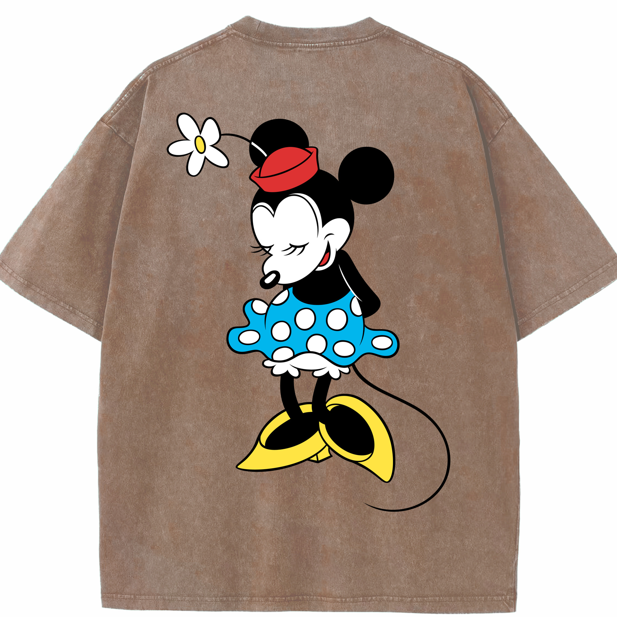 （画像用） ミッキーマウス Mickey Mouse 綿100% ヴィンテージ風 半袖Tシャツ（背面プリント）