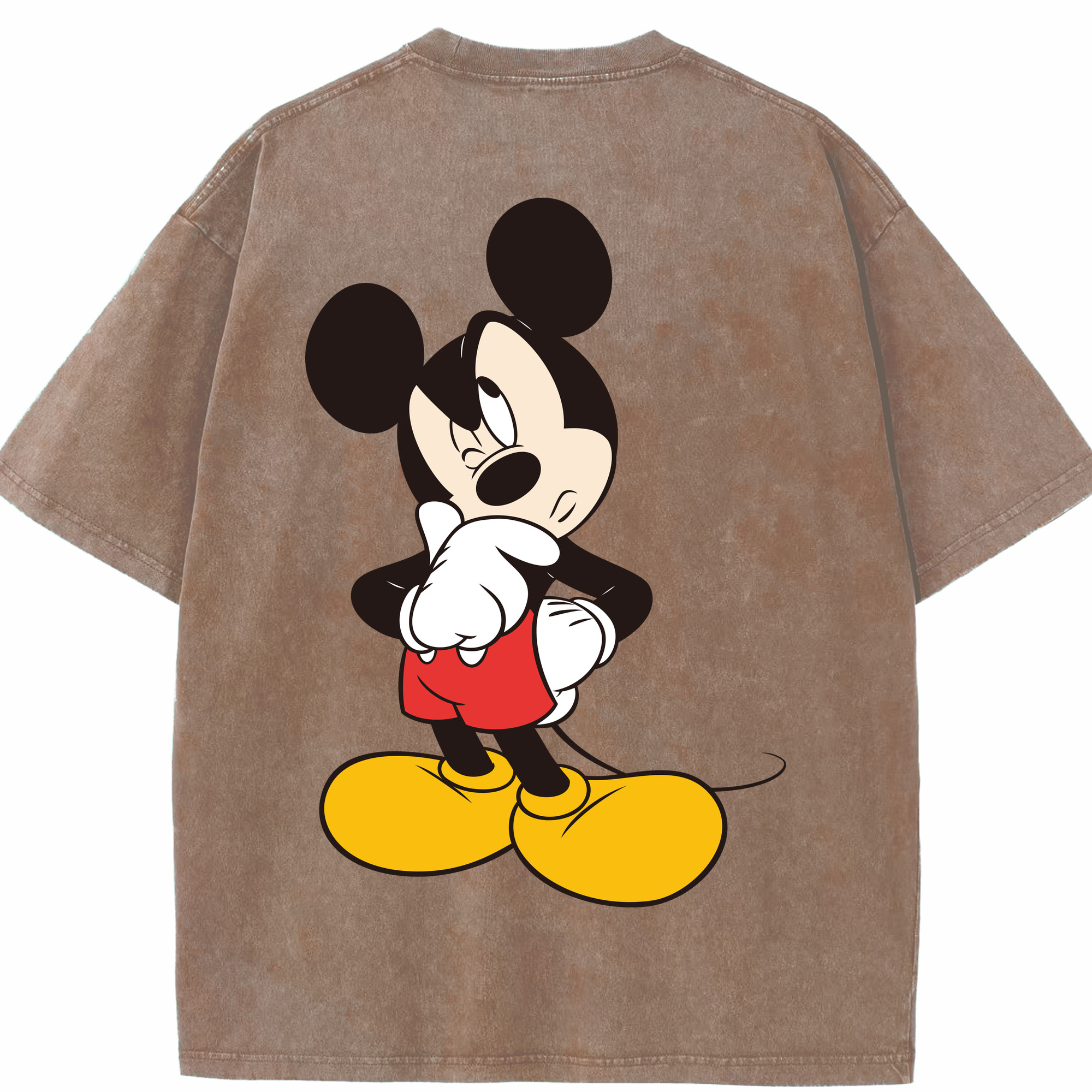 （画像用） ミッキーマウス Mickey Mouse 綿100% ヴィンテージ風 半袖Tシャツ（背面プリント）
