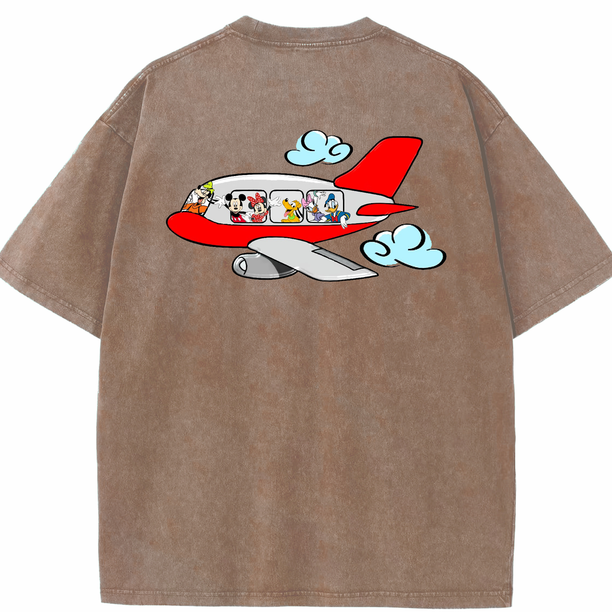 （画像用） ミッキーマウス Mickey Mouse 綿100% ヴィンテージ風 半袖Tシャツ（背面プリント）