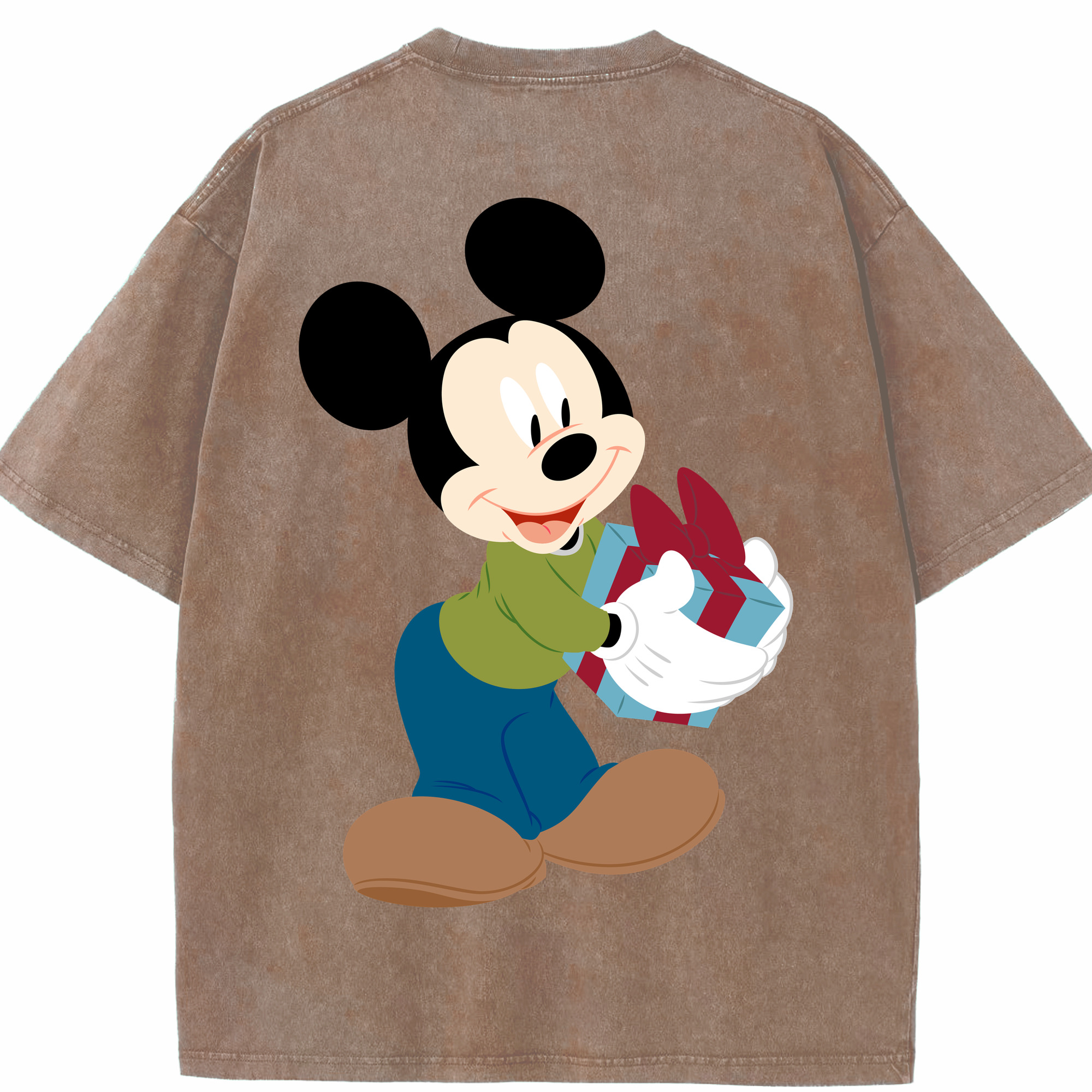（画像用） ミッキーマウス Mickey Mouse 綿100% ヴィンテージ風 半袖Tシャツ（背面プリント）