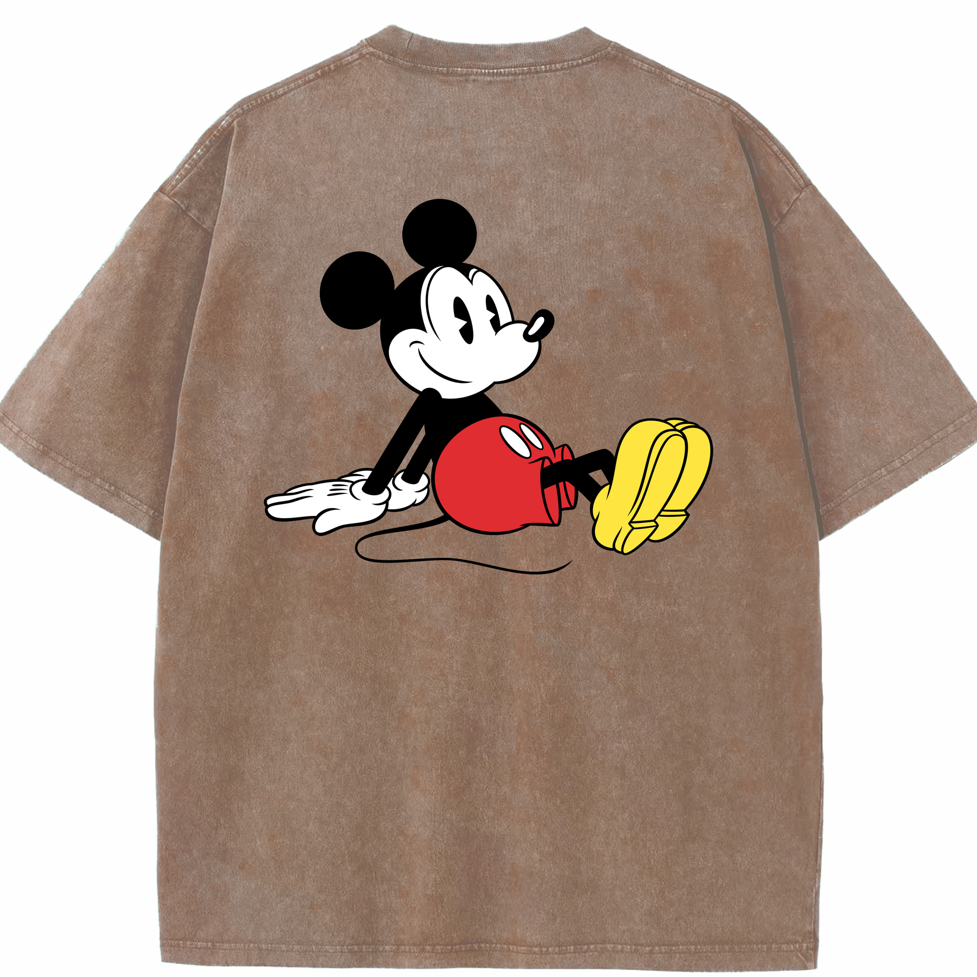 （画像用） ミッキーマウス Mickey Mouse 綿100% ヴィンテージ風 半袖Tシャツ（背面プリント）