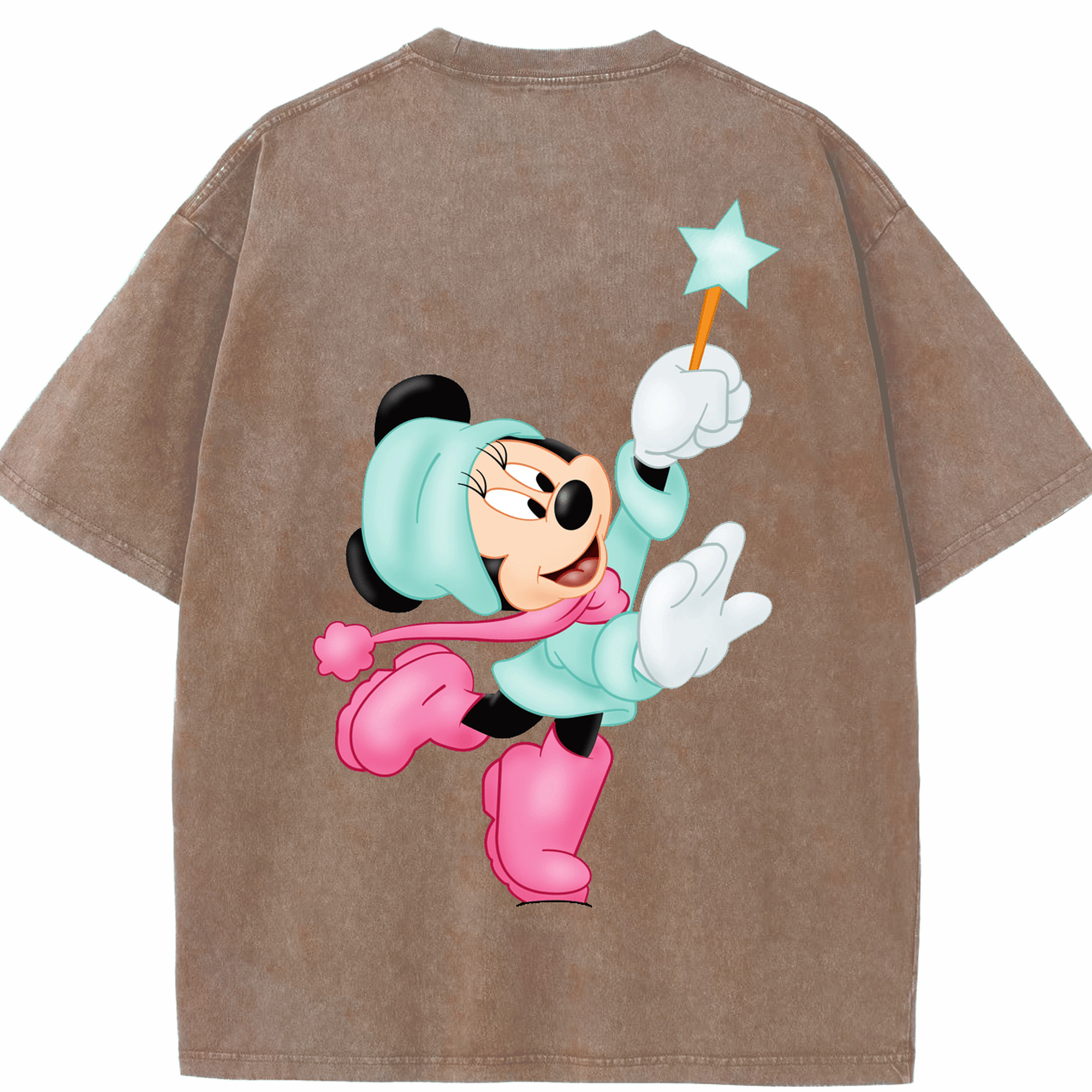 （画像用） ミッキーマウス Mickey Mouse 綿100% ヴィンテージ風 半袖Tシャツ（背面プリント）